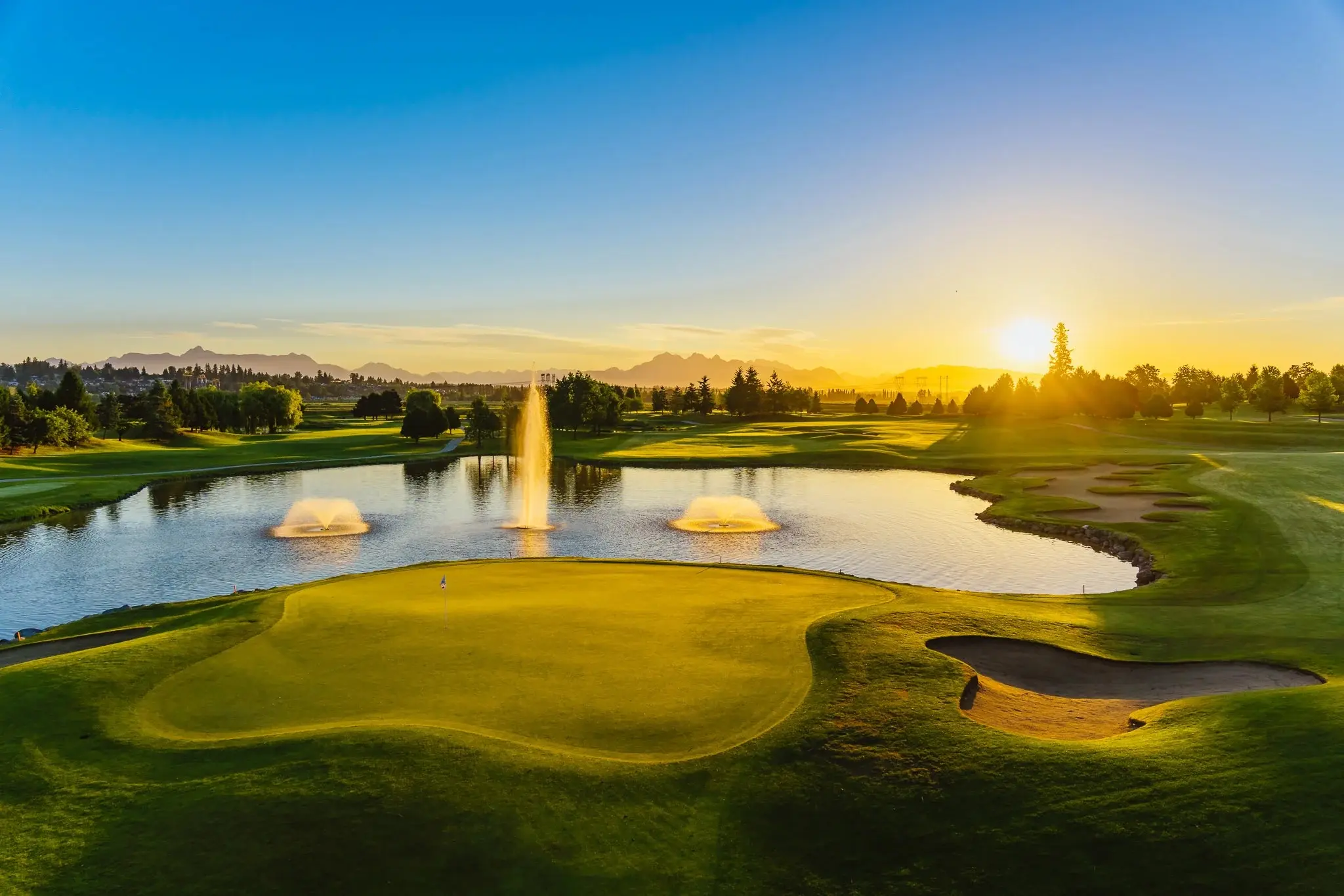 The sun rises over the Ridge Course at Northview Golf and Country Club in Surrey.
