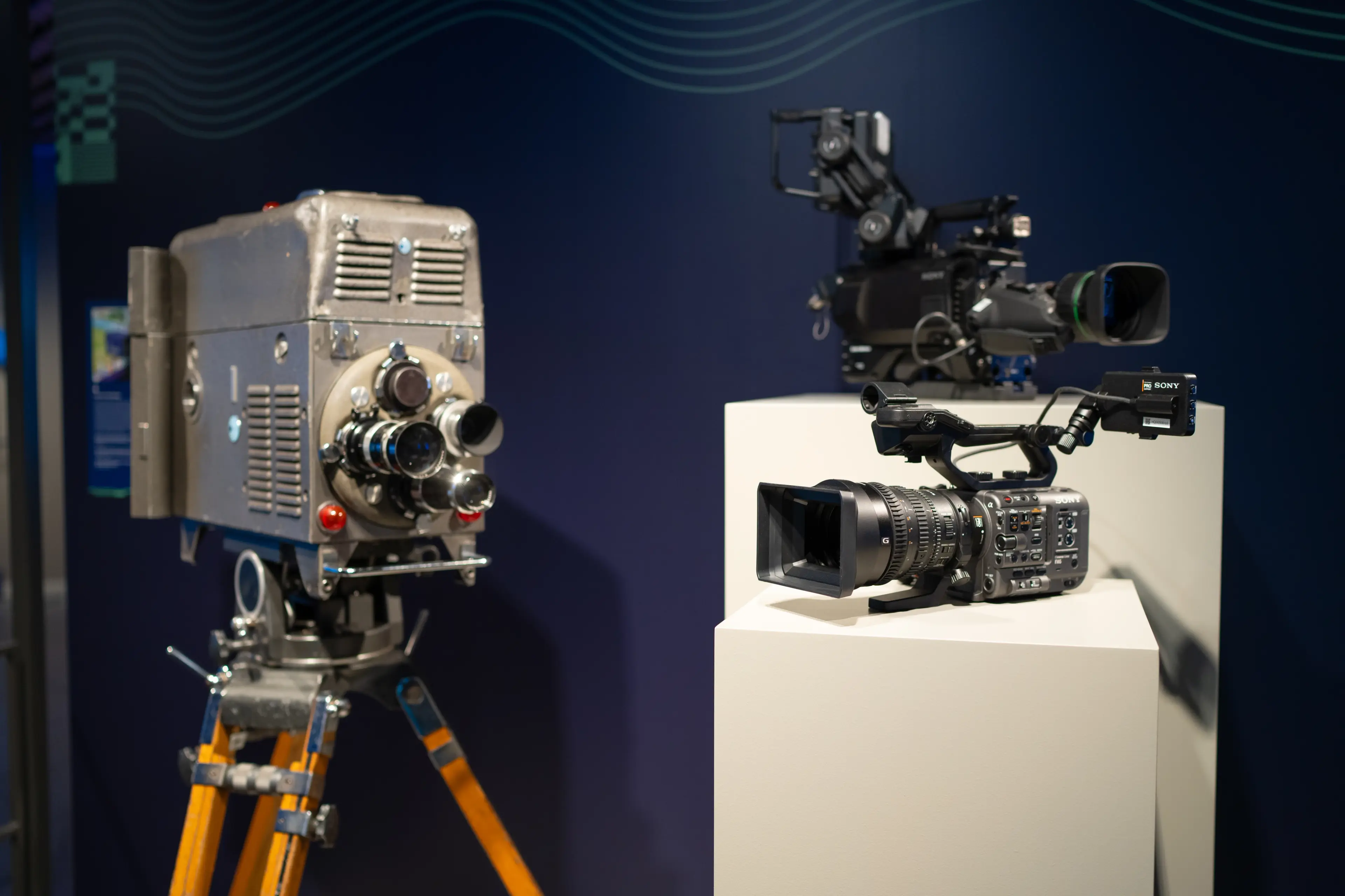 Cameras from FIFA Games over the years at the The Soccer and Technology Exhibit at The FIFA Museum.