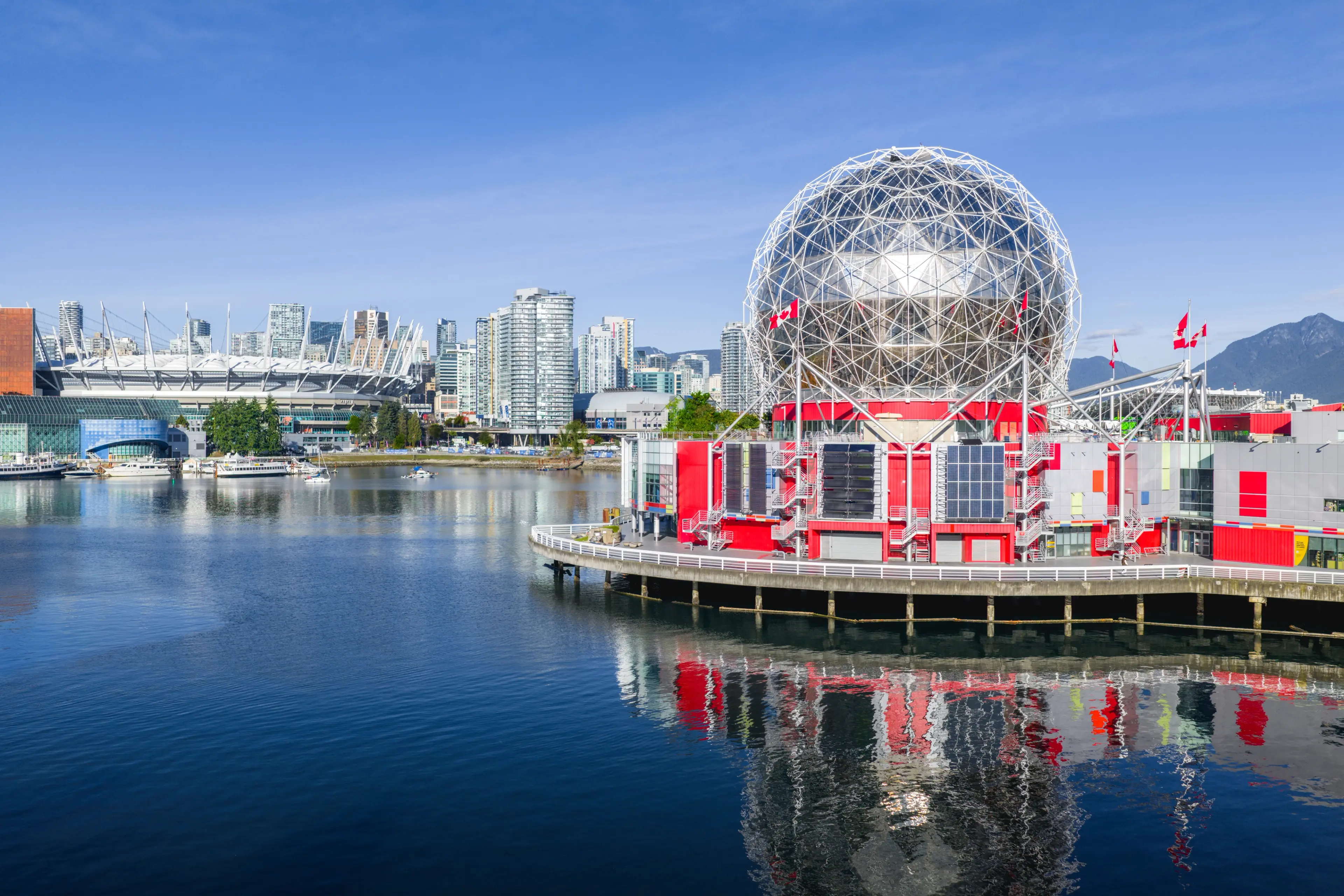Scenic image of Science World in Vancouver.