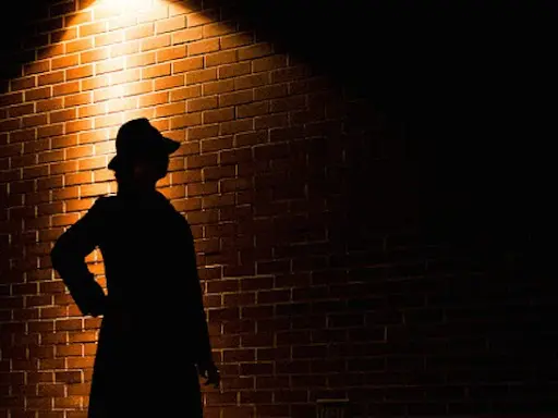 A silhouette ofa detective from Vancouver Mysteries