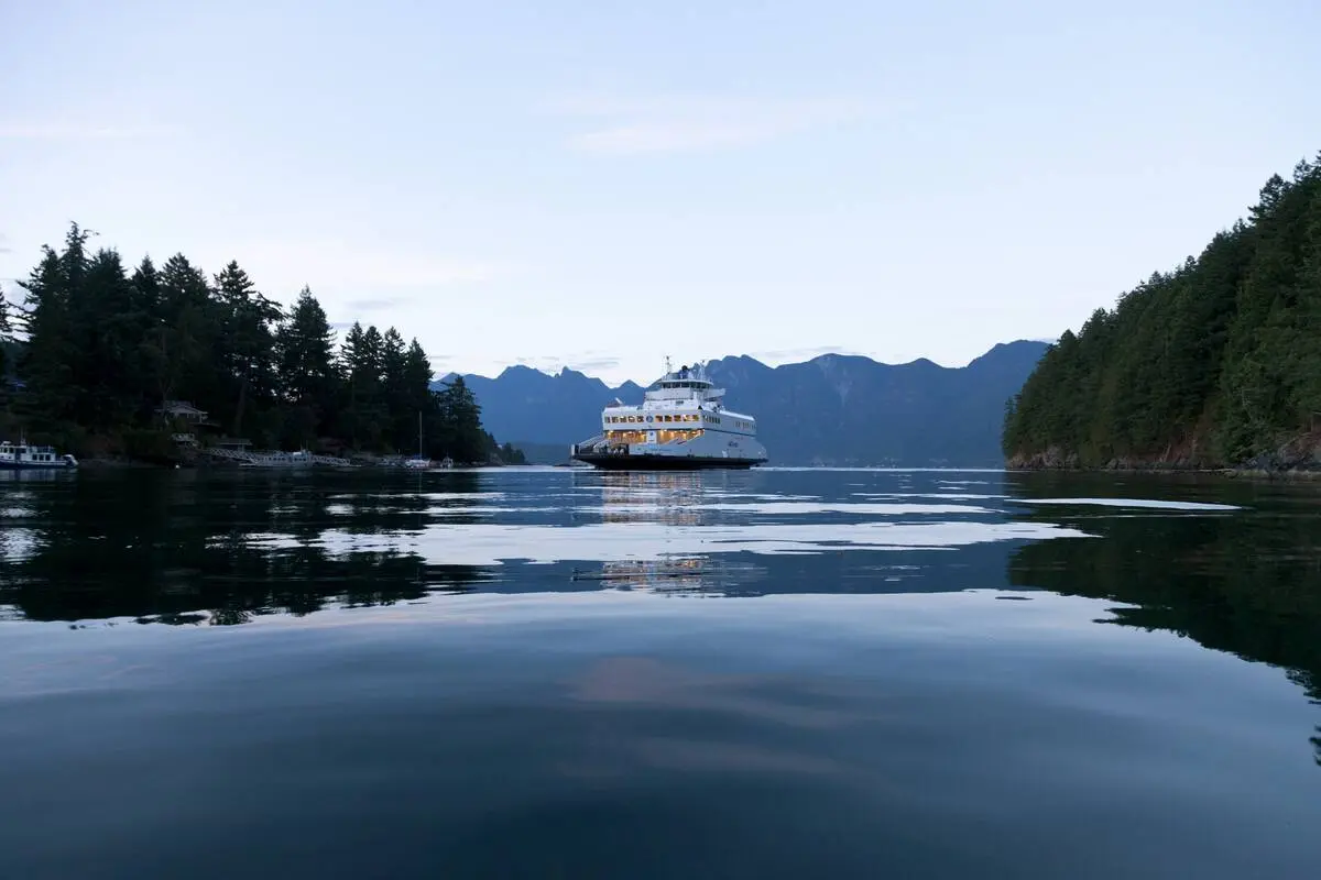 A ferry pulls in to Bowen Island.