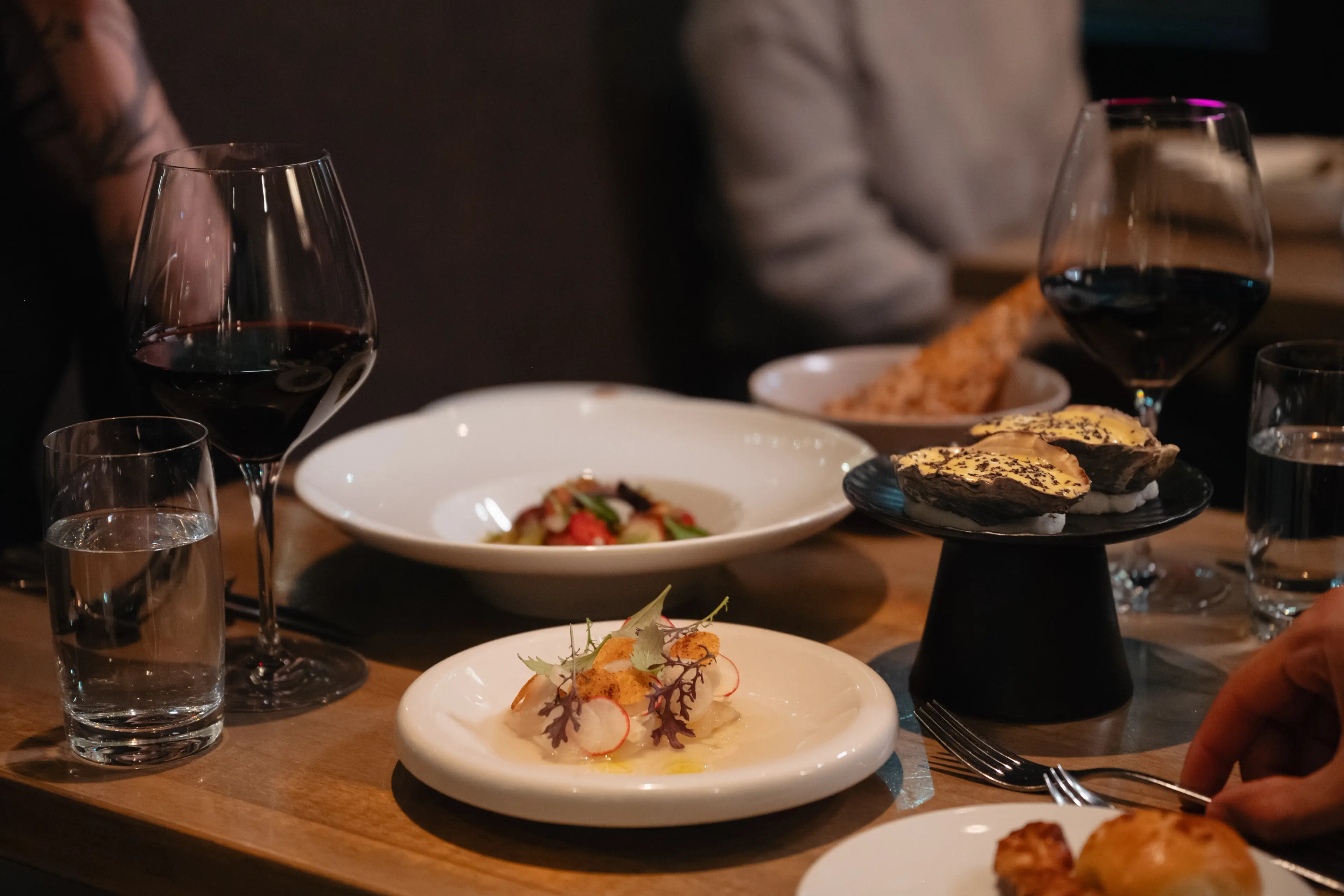 Dining table at a restaurant in Vancouver.