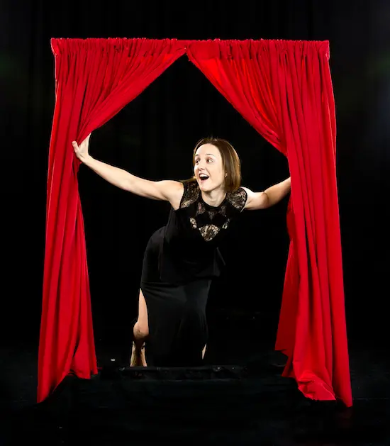 Movement artist Jennifer McLeish-Lewis performs at Dances for a Small Stage 33 - The Valentine's Edition.