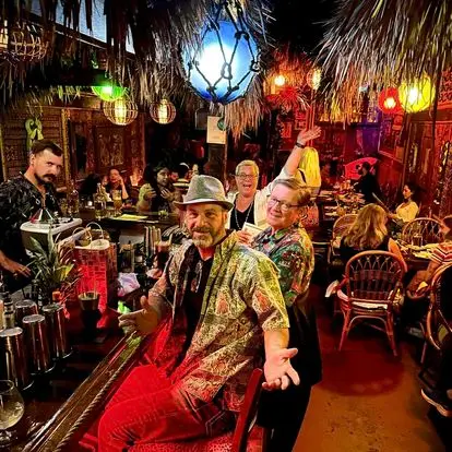 Patrons at the bar at the Shameful Tiki Room in Vancouver