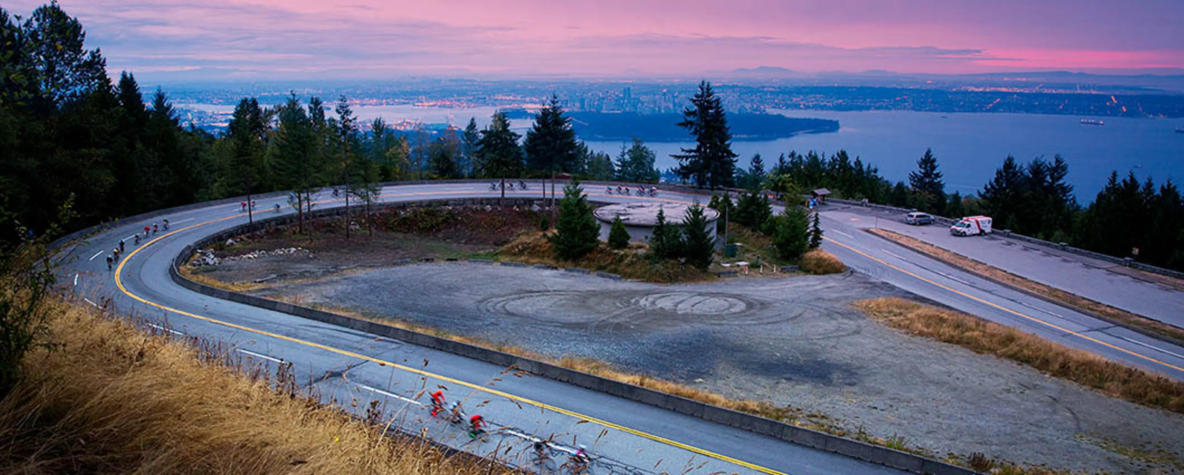 Cyclists on Cypress Mountain in the RBC Gran Fondo
