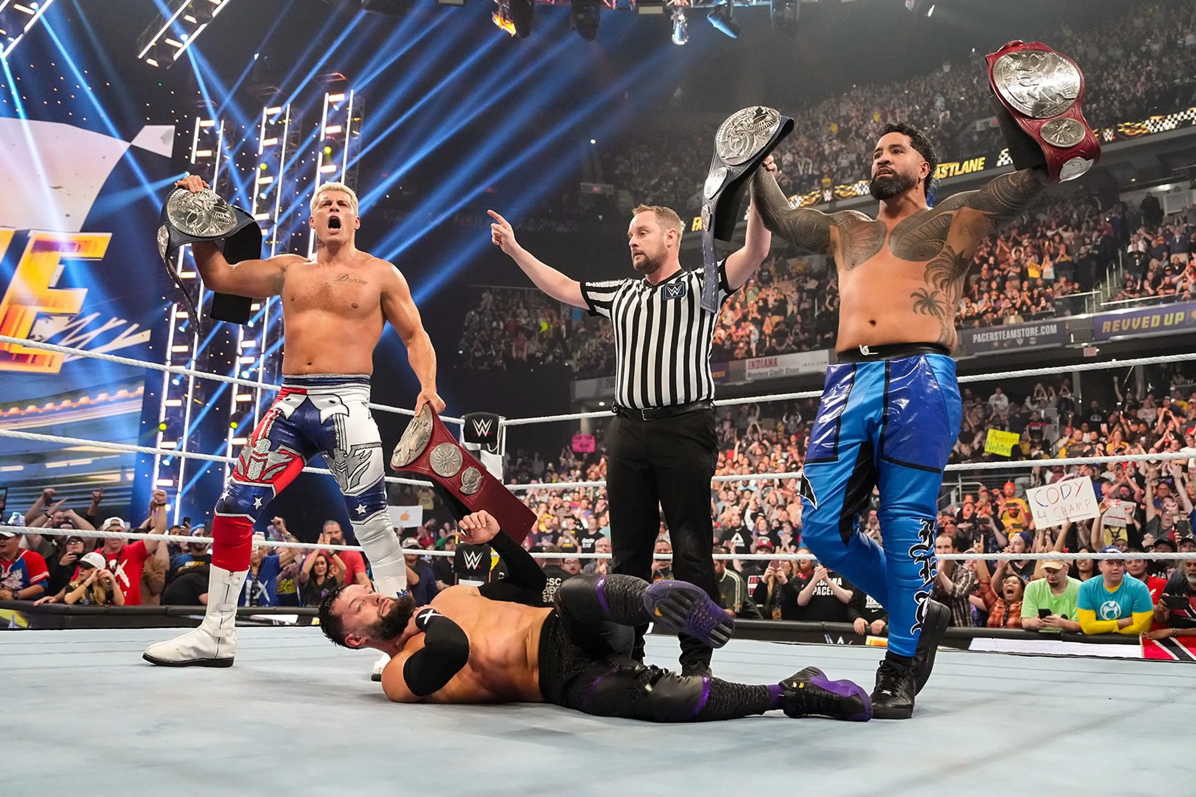 Cody Rhodes & Jey Uso at WWE Fastlane
