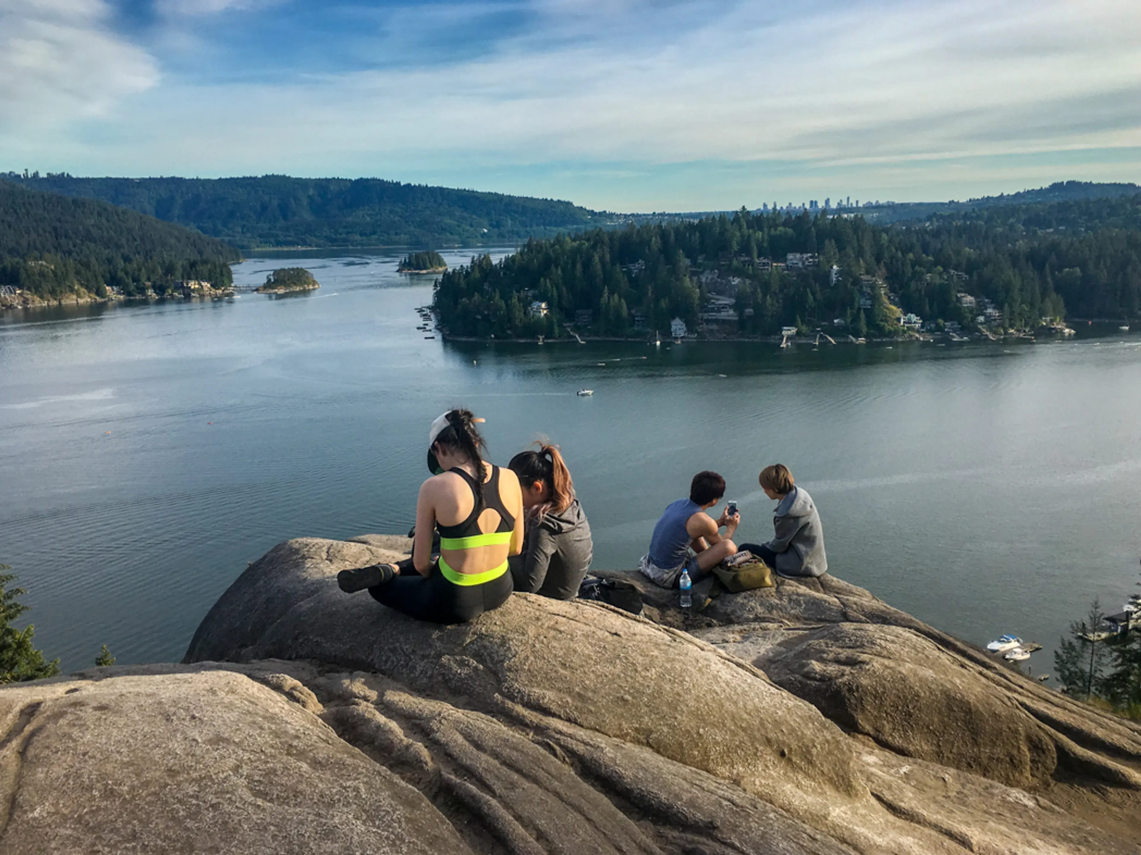 Enjoying the view at Quarry Rock