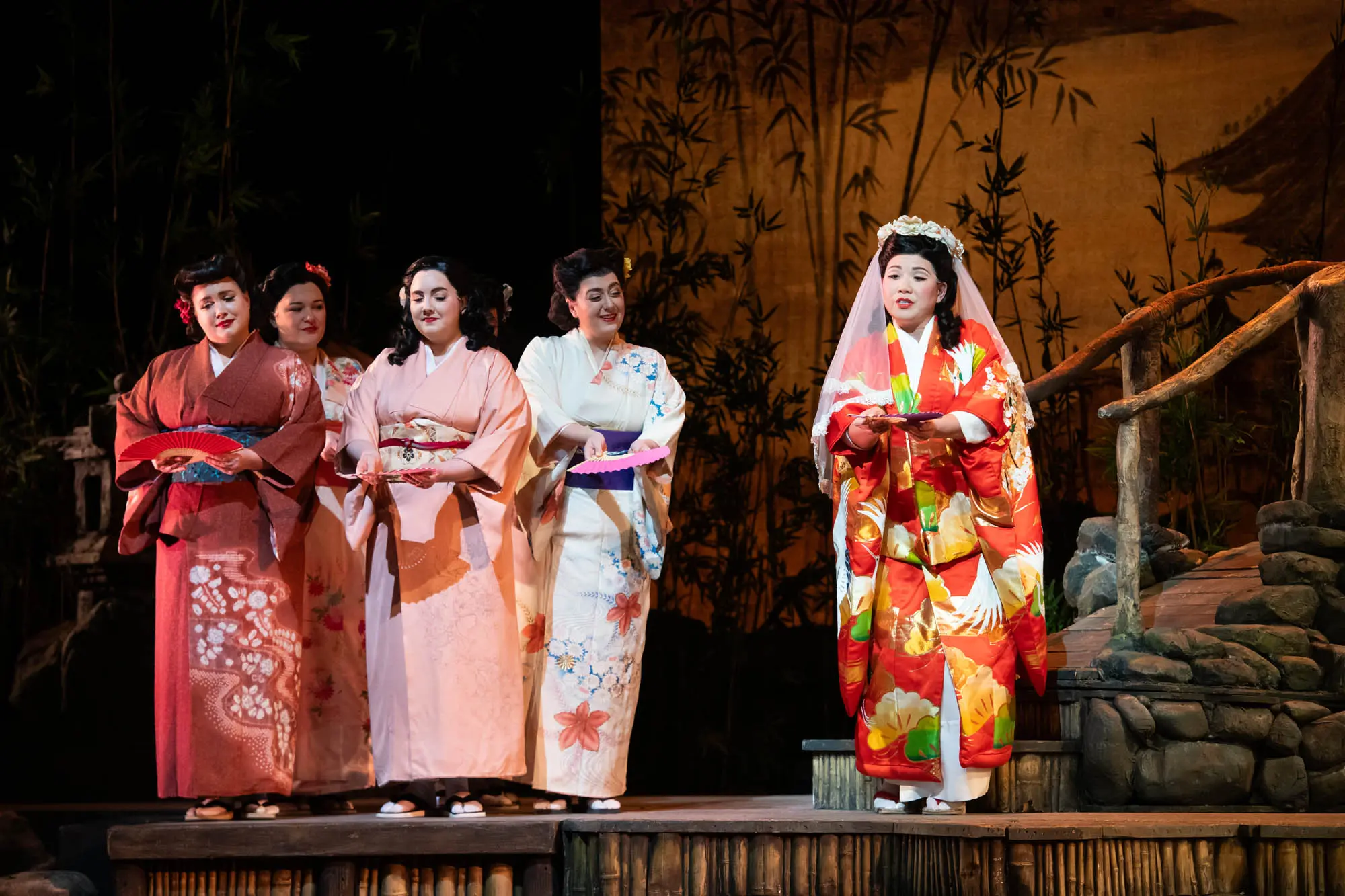 Karen Chia-ling Ho as Cio-Cio-San with four other cast members to her left