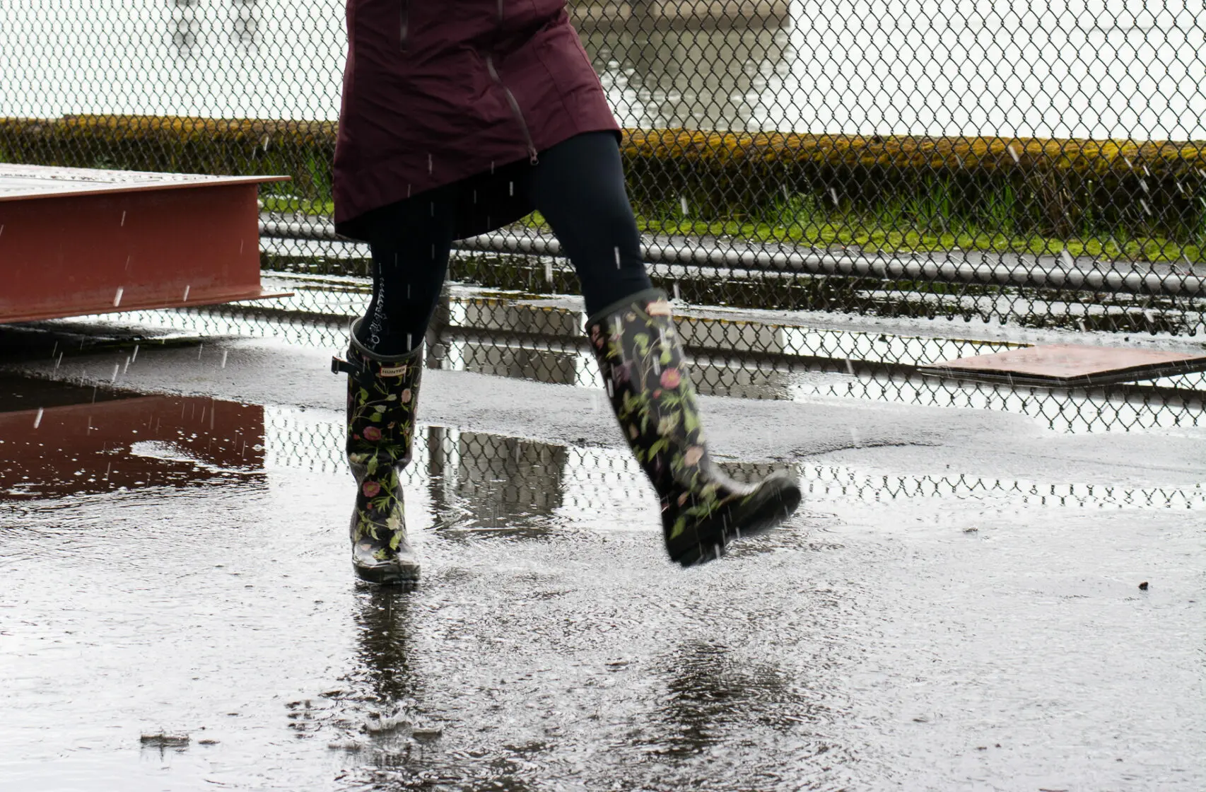 Walking in the rain in Vancouver