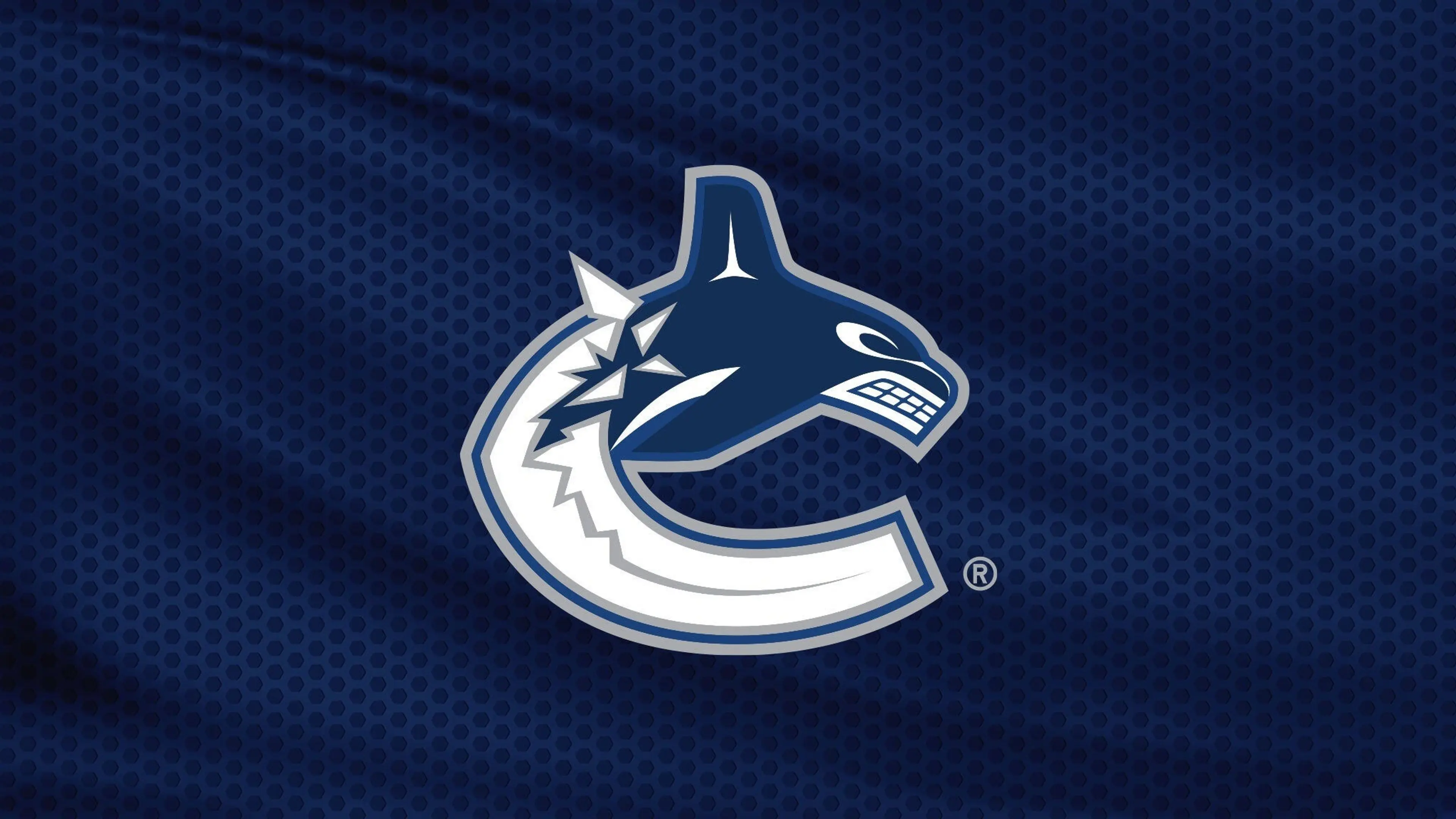 Stylized orca whale logo forming a C shape on a dark blue textured background.