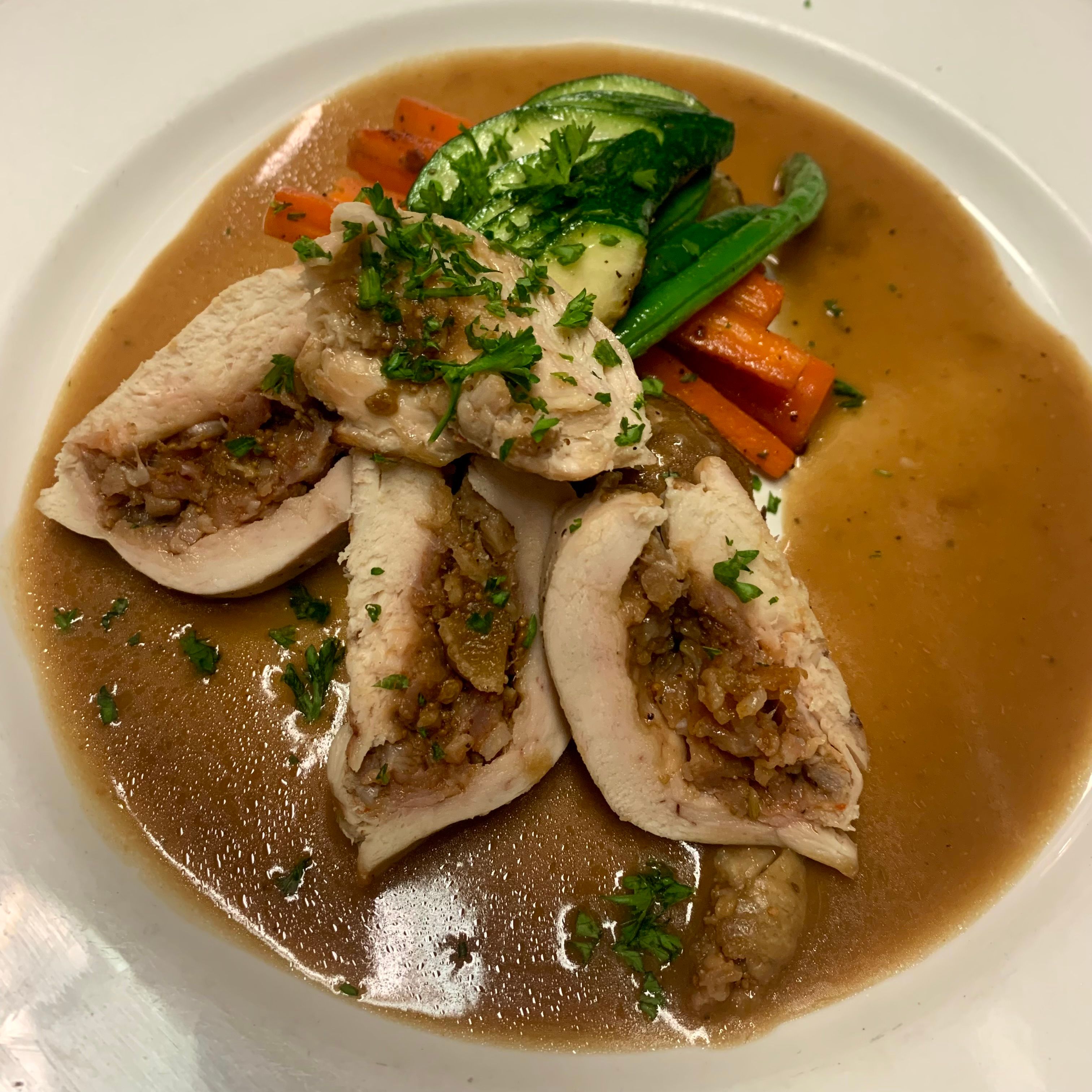 Fire- roasted Chicken Breast Stuffed