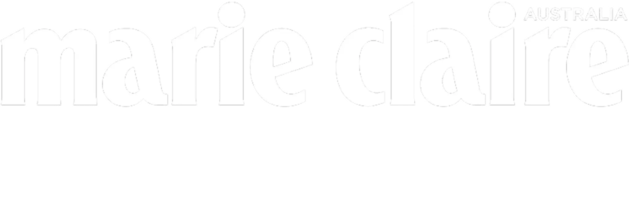 Marie Claire Australia logo in white text on a transparent background