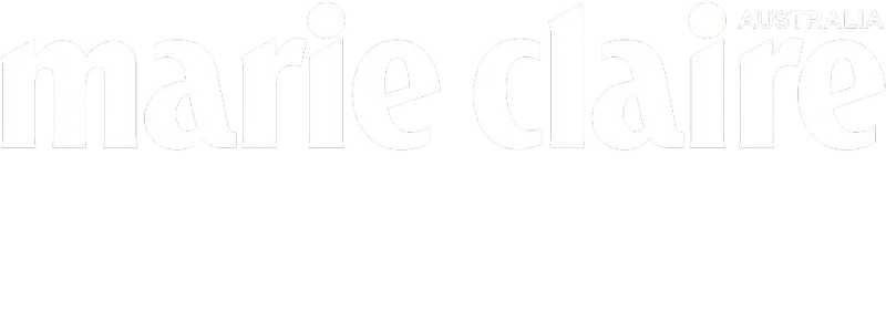 Marie Claire Australia logo in white text on a transparent background