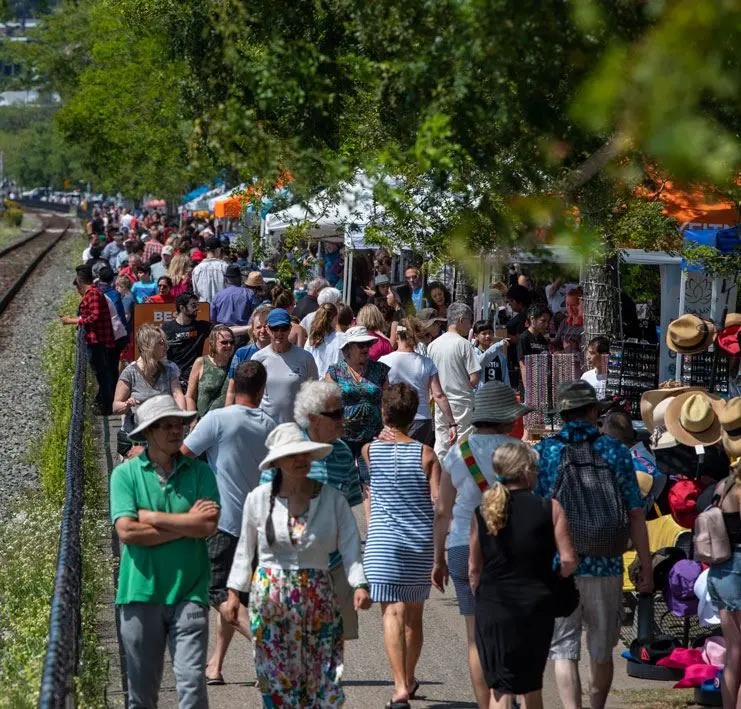 People walk along the Promenade during White Rock Days