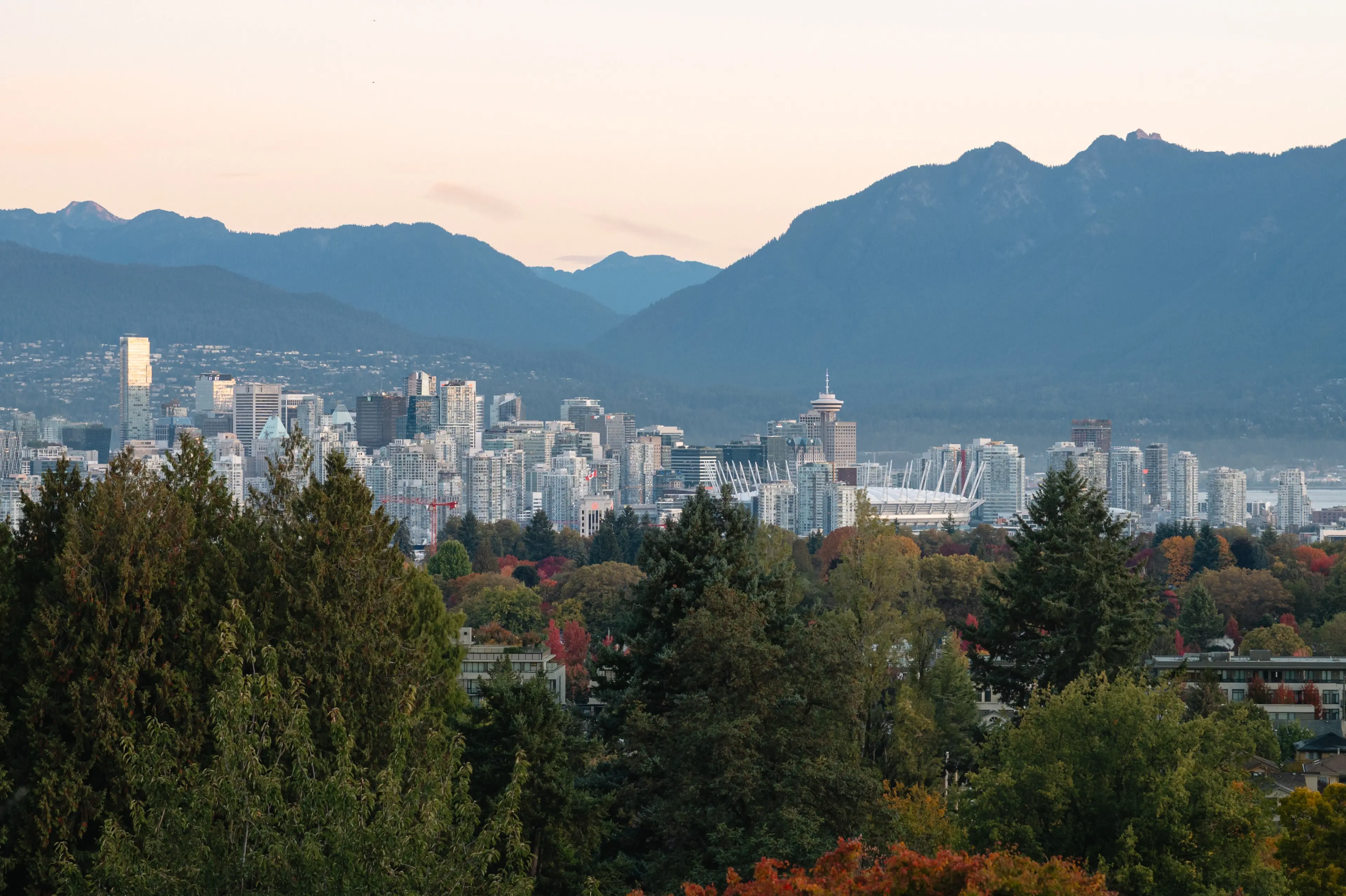 Scenic views from Queen Elizbeth Park in Vancouver.