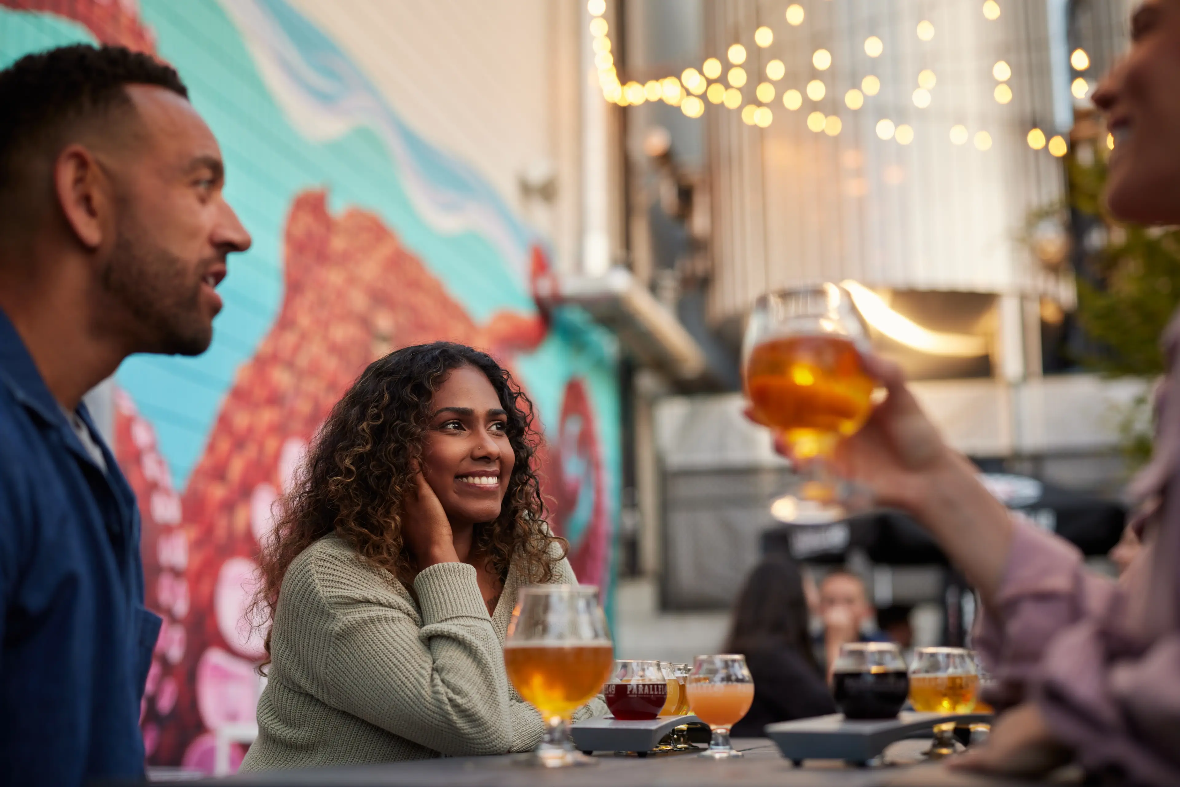 Socializing over craft beer at Parallel 49 Brewing