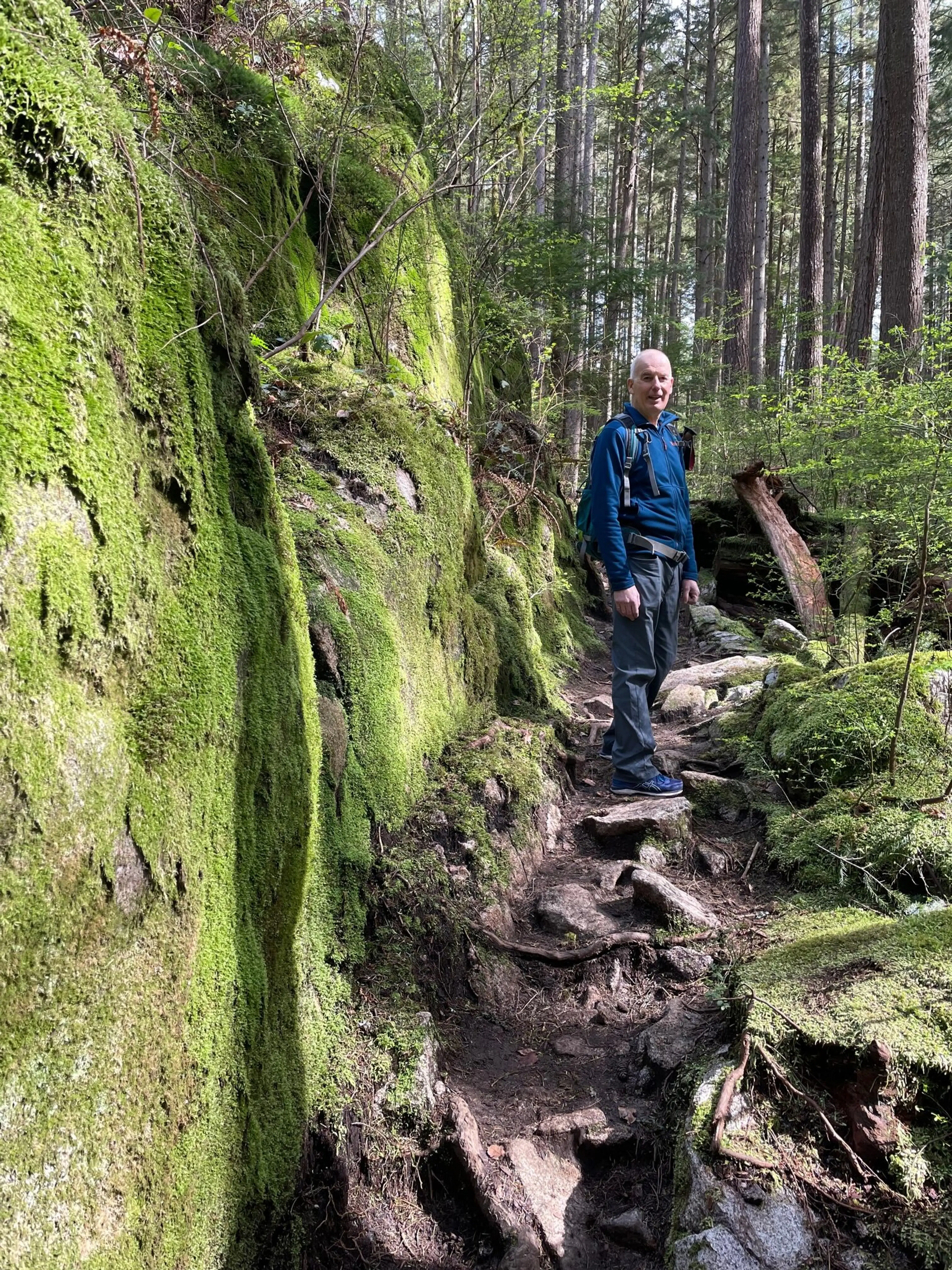 Jay MacArthur hiking in Lynn Headwaters Regional Park