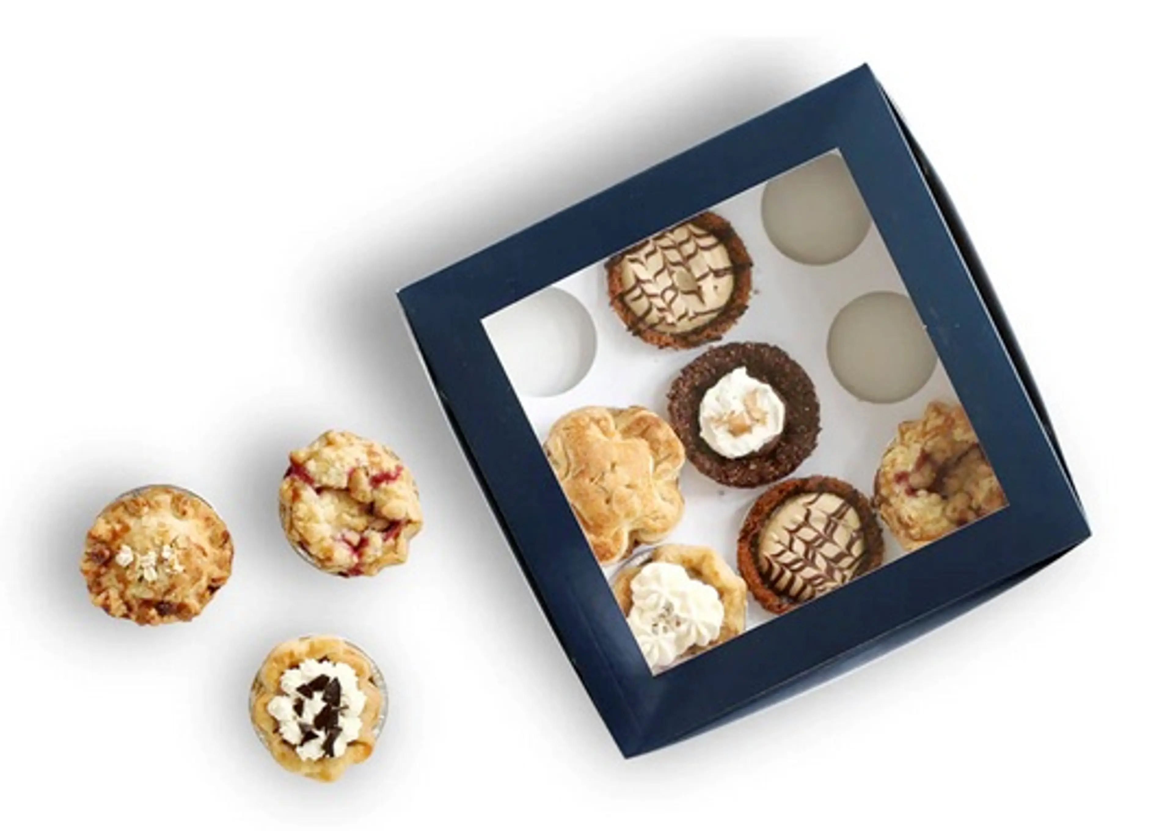 Assorted mini pies from The Pie Hole.