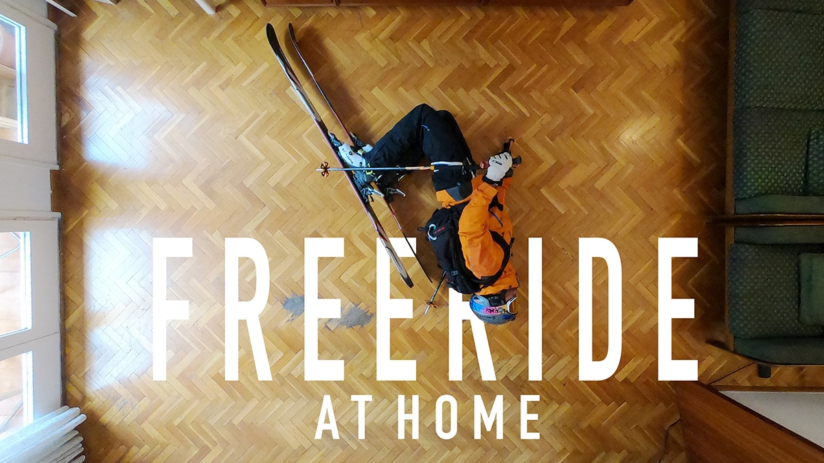 Promotional image for Freeride at Home, screening at the 2021 Vanouver International Mountain Film Festival Fall Series