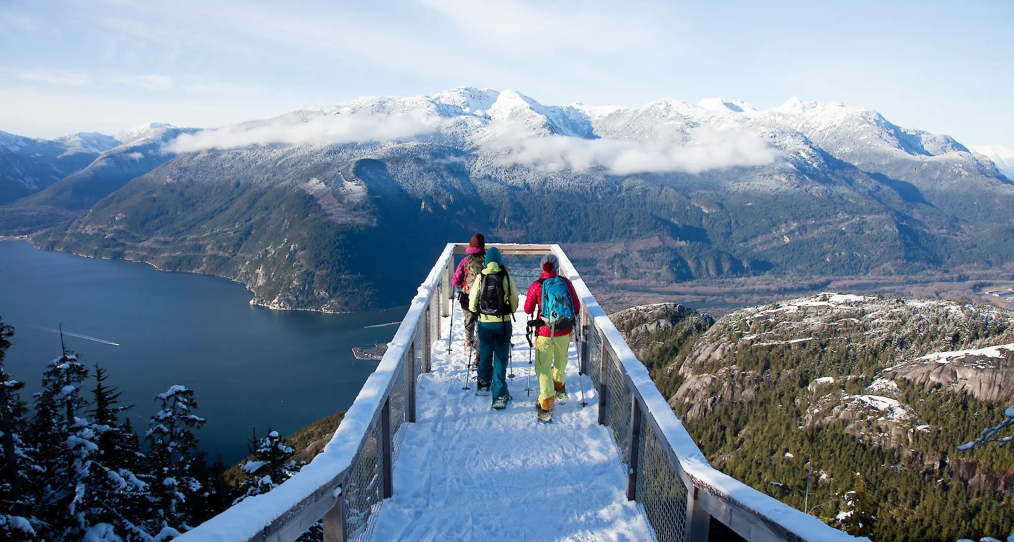Snowshoers at the Sea to Sky Gondola