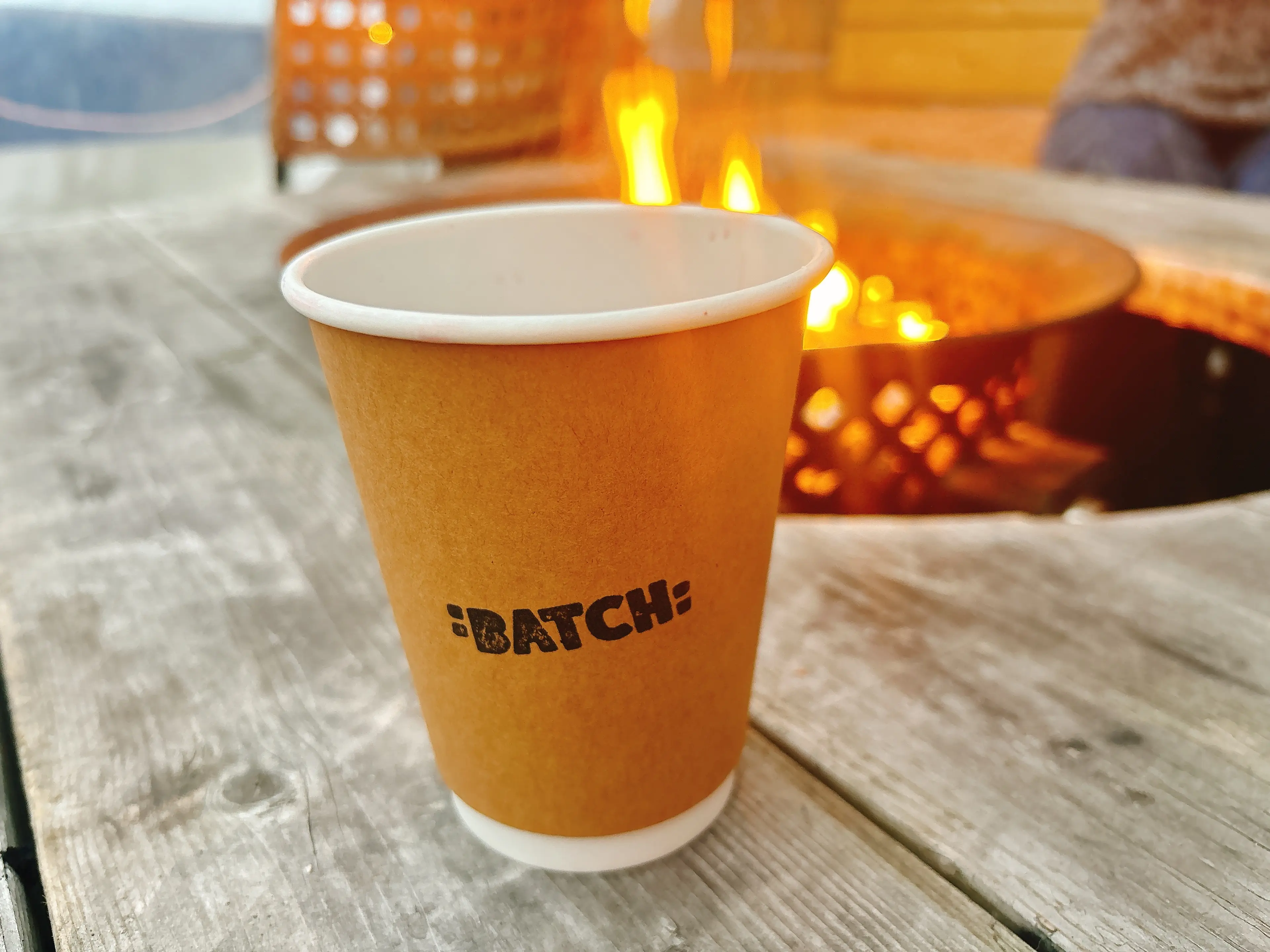 Mulled wine by a fire pit at Batch Kitsilano