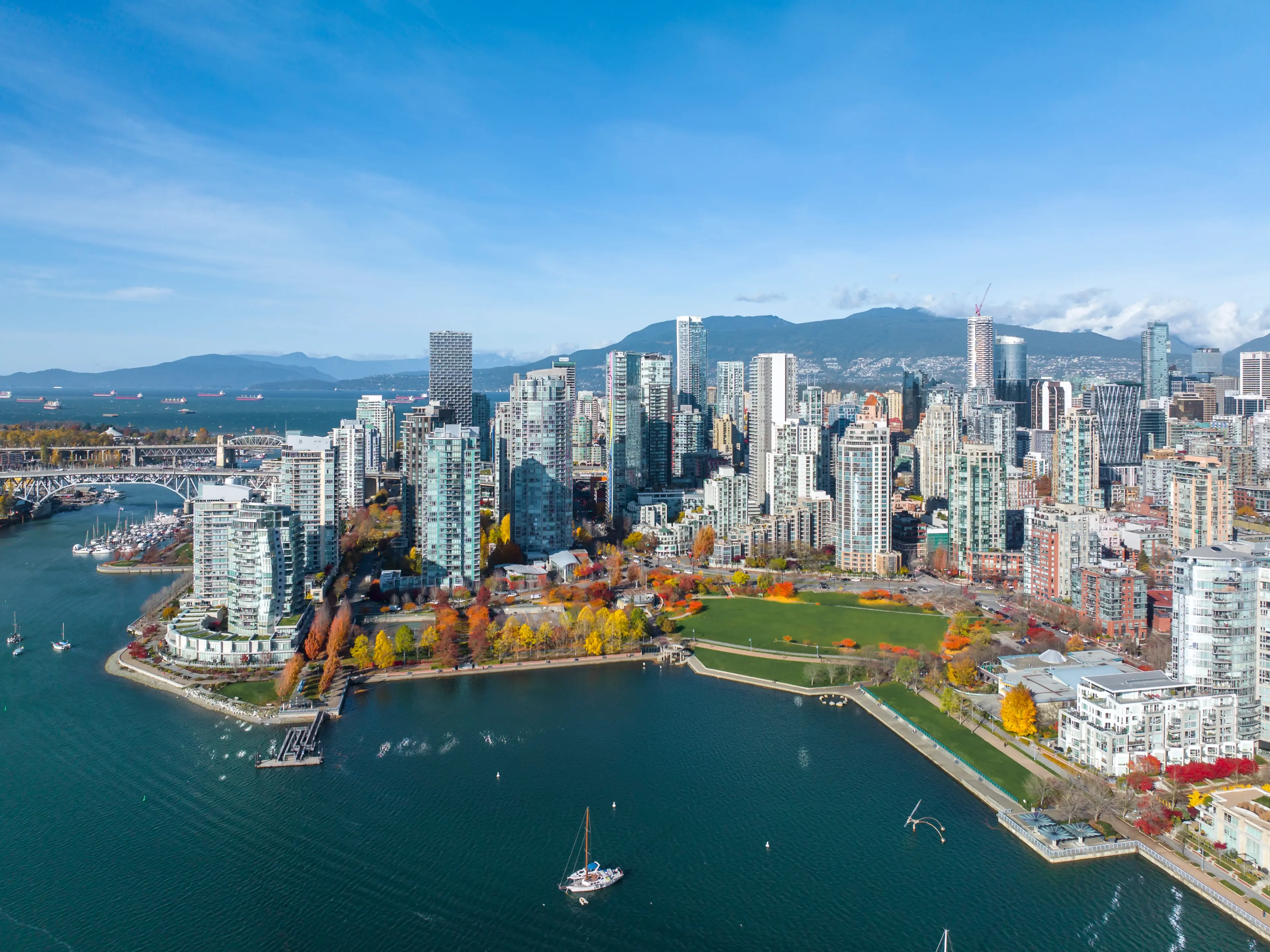 Aerial view of David Lam Park in Yaletown.