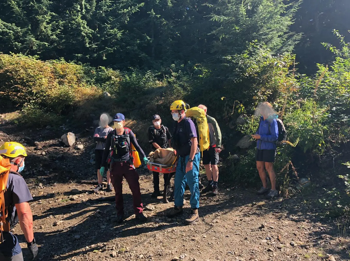 North Shore Rescue team members on a task near Vancouver