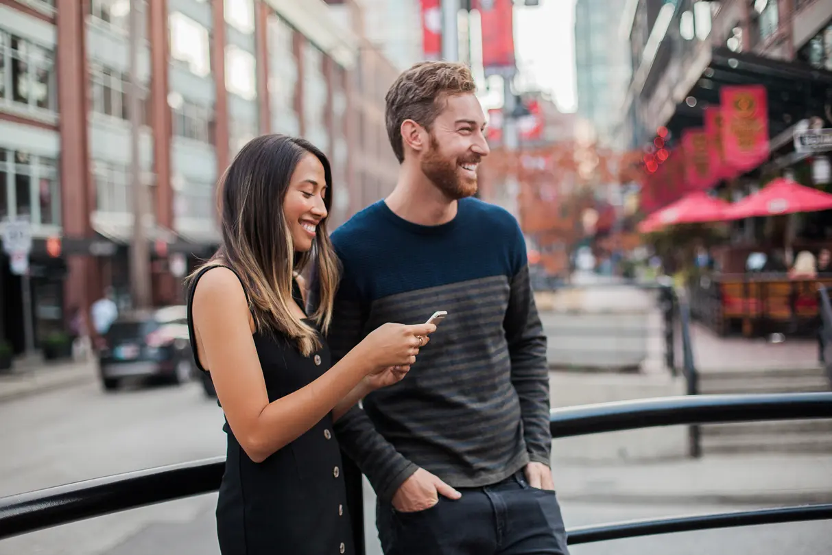 Vancouver couple Yaletown smartphone