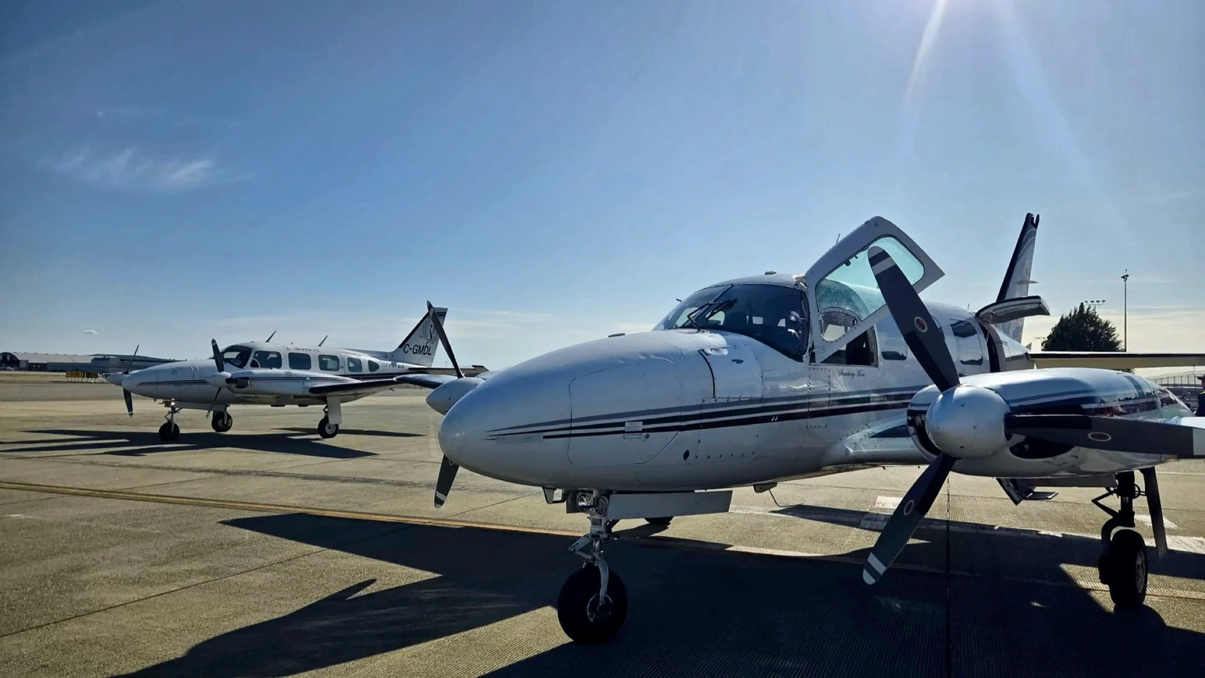 Kamloops Airport with two Iskwew Air planes