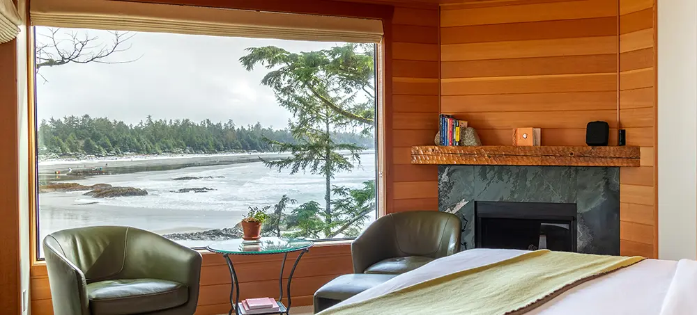 Beach Building Guest Room Views at Wickaninnish Inn