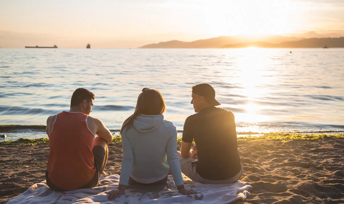 Vancouver beach sunset friends