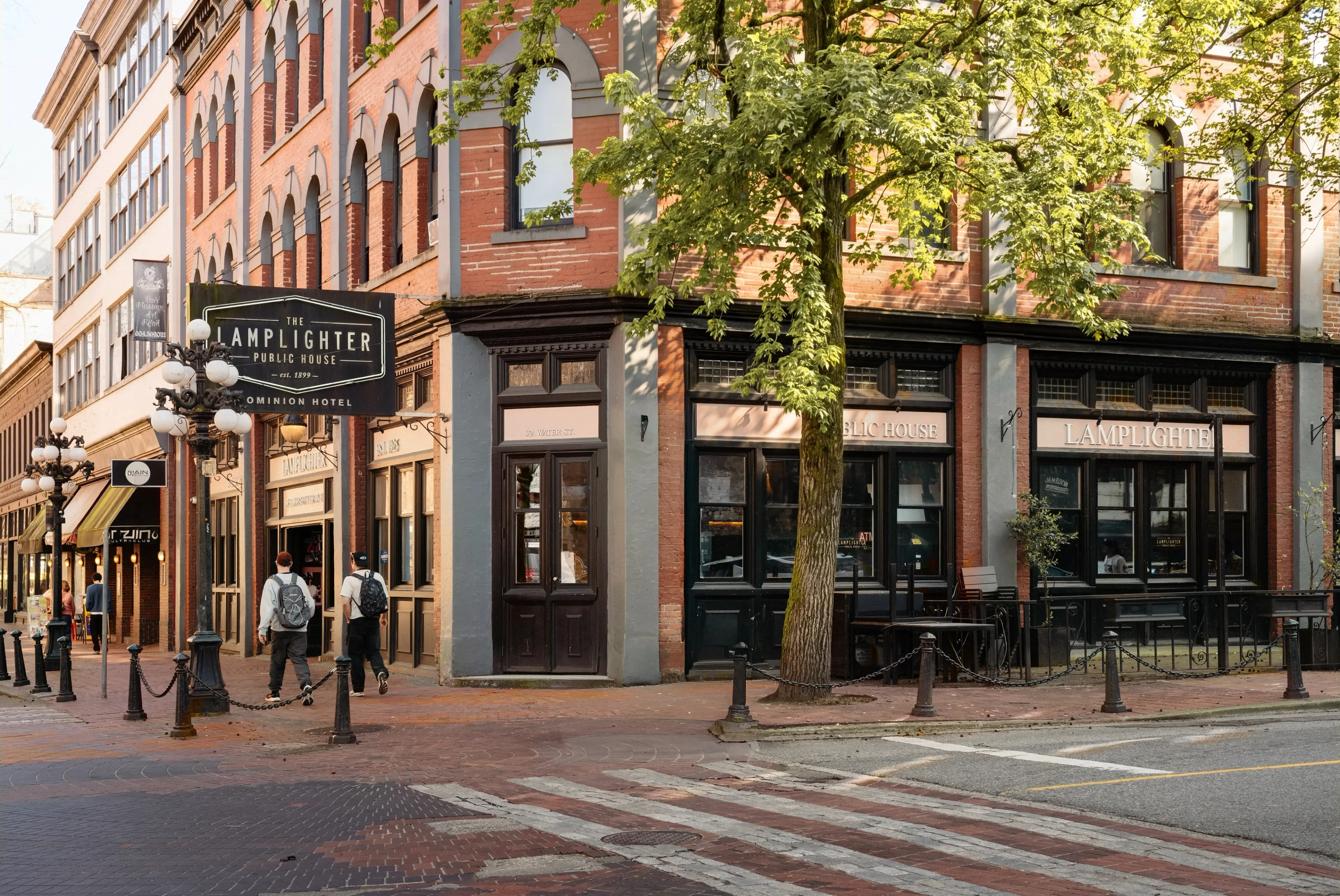 Street view of the Lamplighter Restaurant in Vancouver.