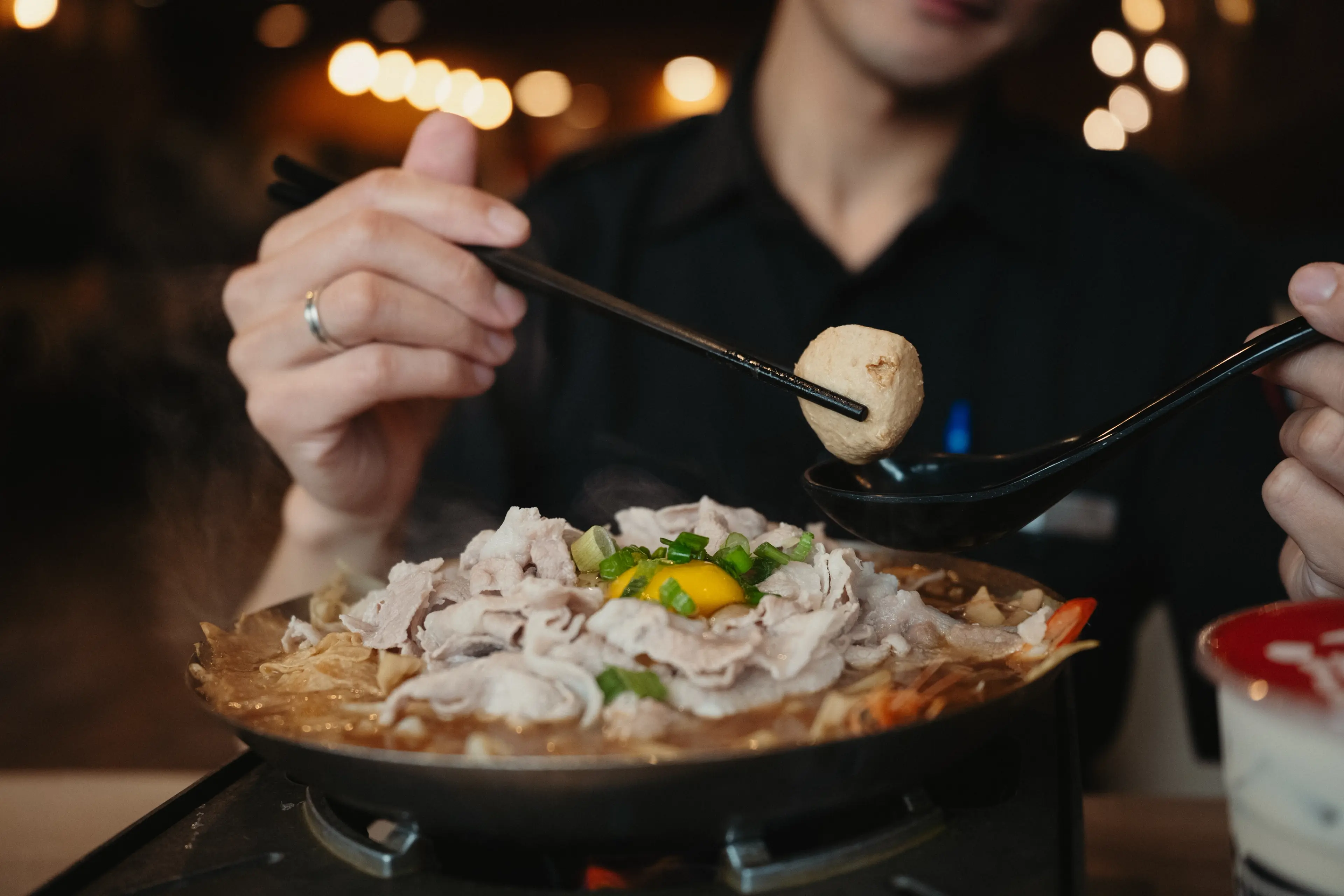 Ramen soup at Boiling Point in Vancouver.
