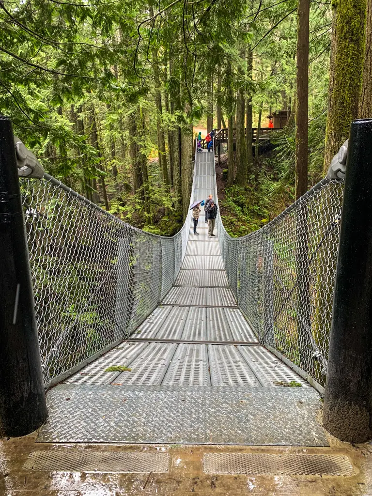 Suspension bridge at Cascade Falls in Mission