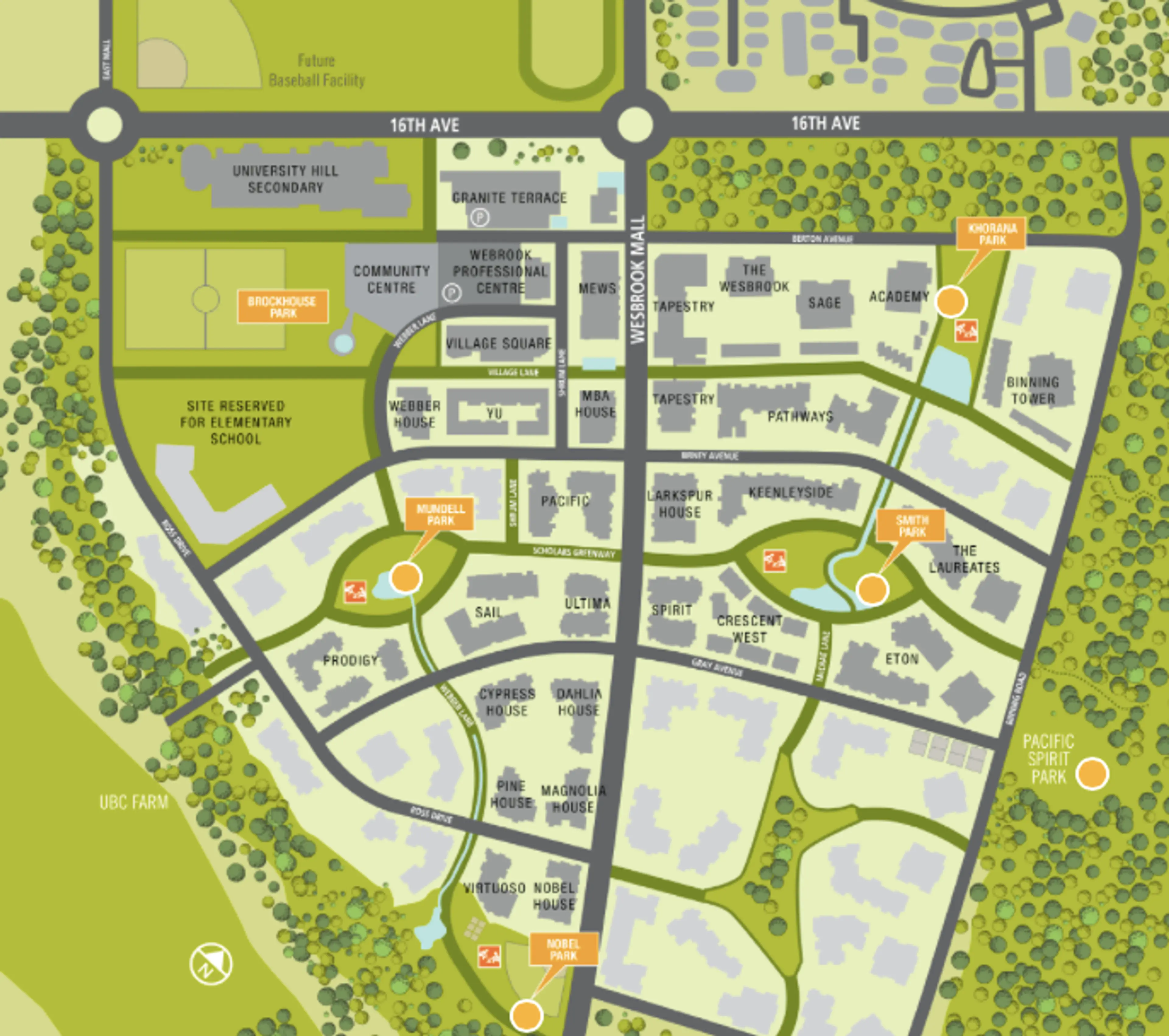 Parks Map | Photo: Wesbrook Village Website