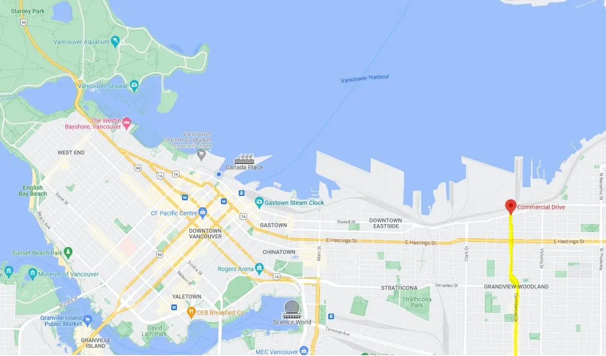Commercial Drive Map