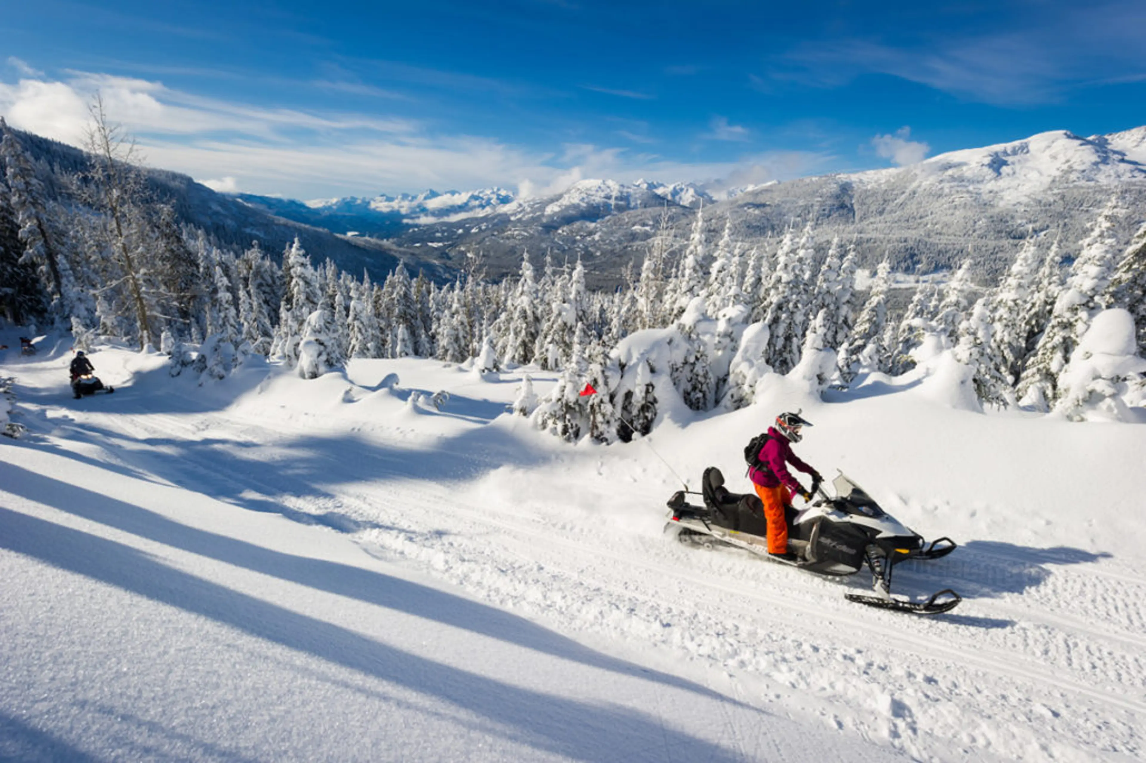 Snowmobiling in the Callaghan Valley near Whistler