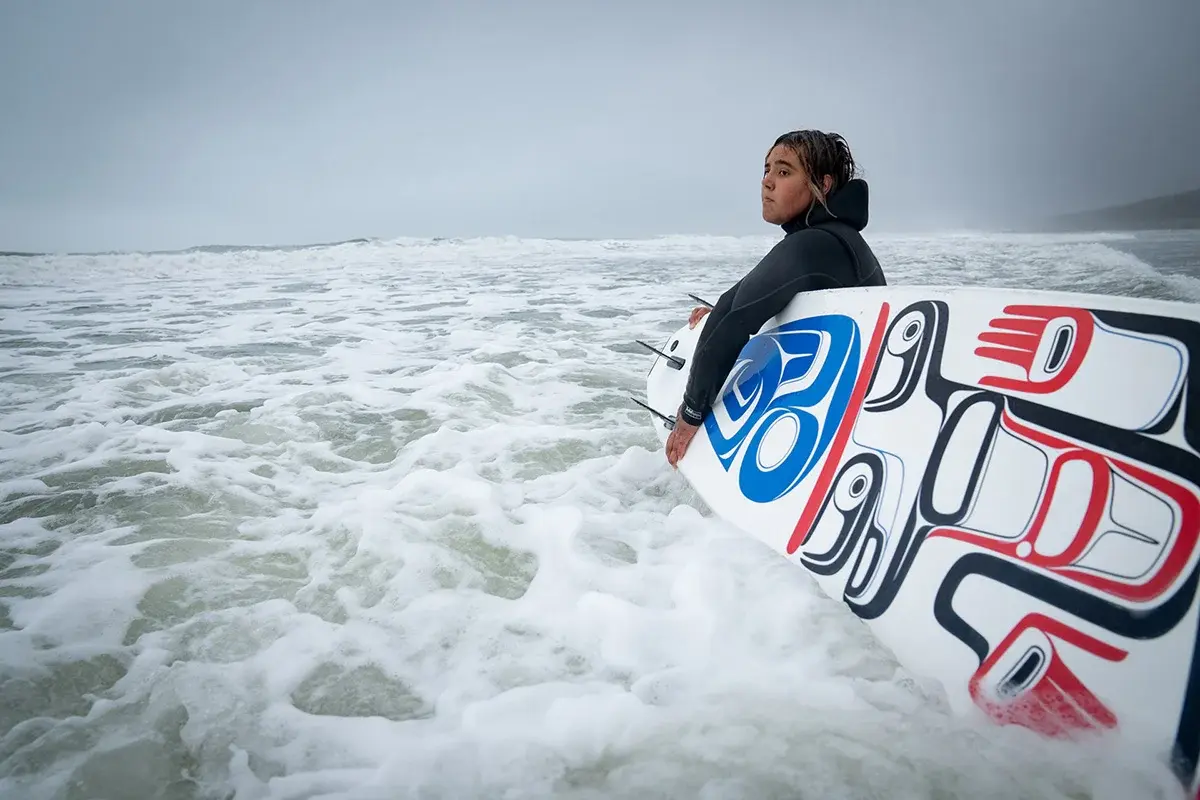 Still from the film With the Tide playing at the Indigenous Identity in the Outdoors show at the VIMFF