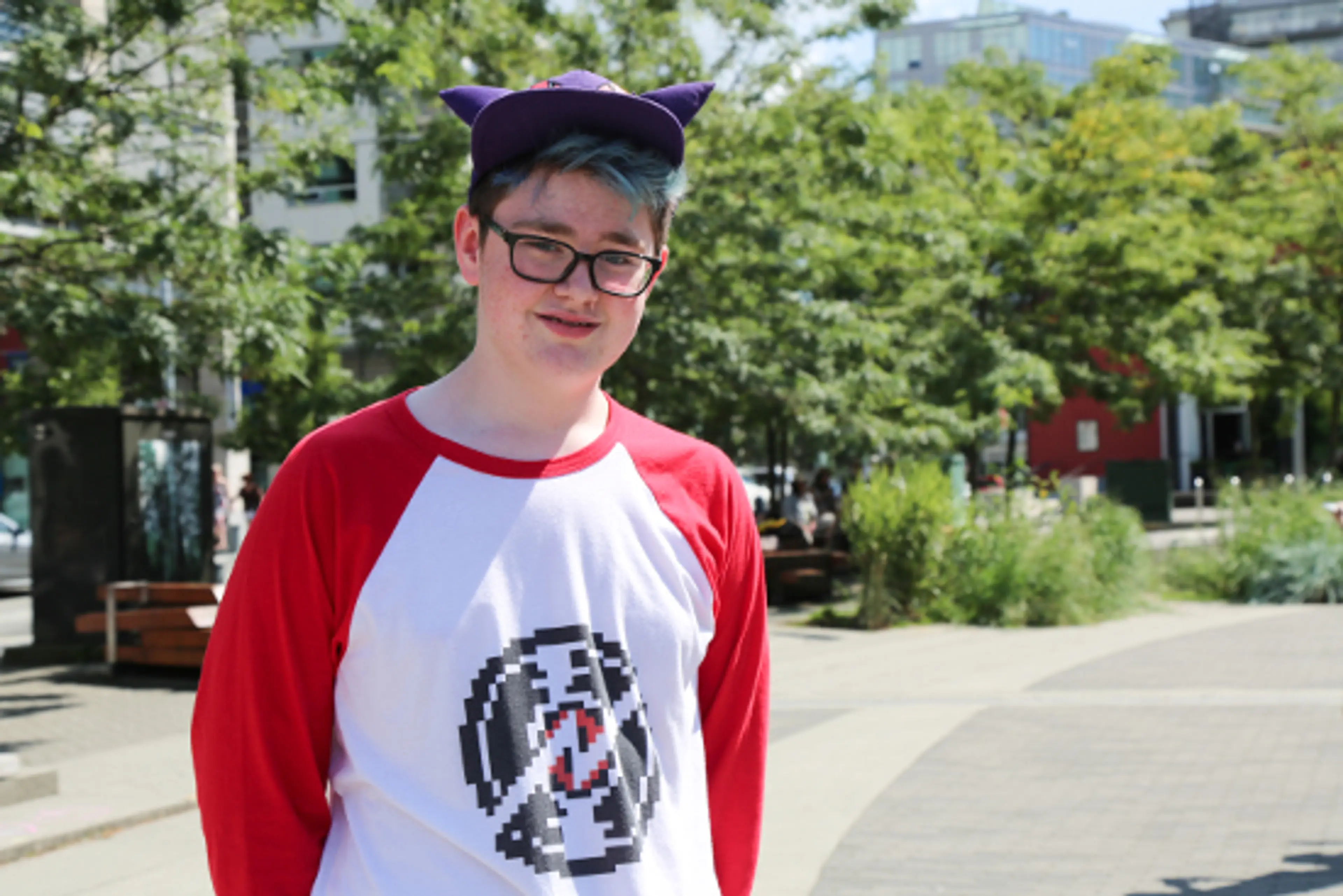 Pokémon fan spotted in a Haunter hat at the Olympic Village. 