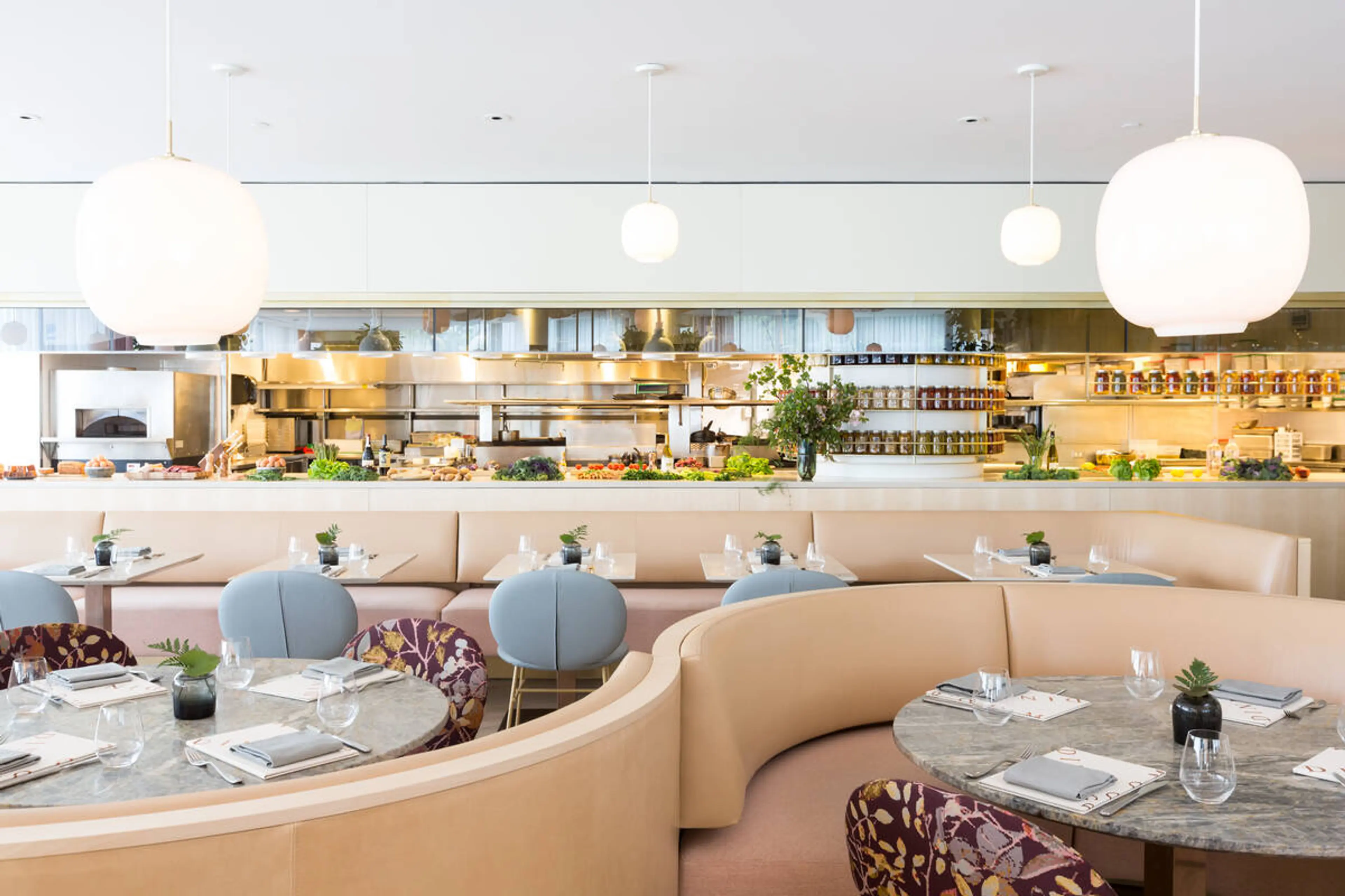 Interior shot of the restaurant Botanist.