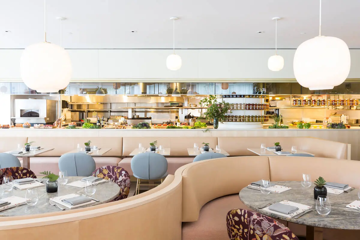 Interior shot of the restaurant Botanist.