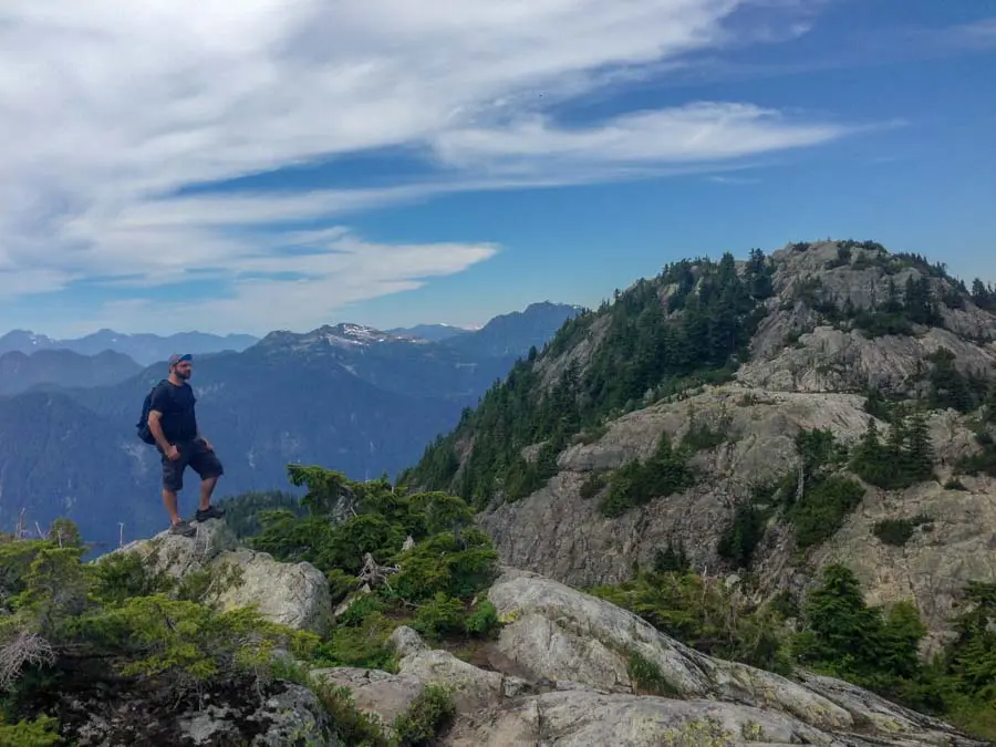 A hiker on Mount Seymour near Vancouver