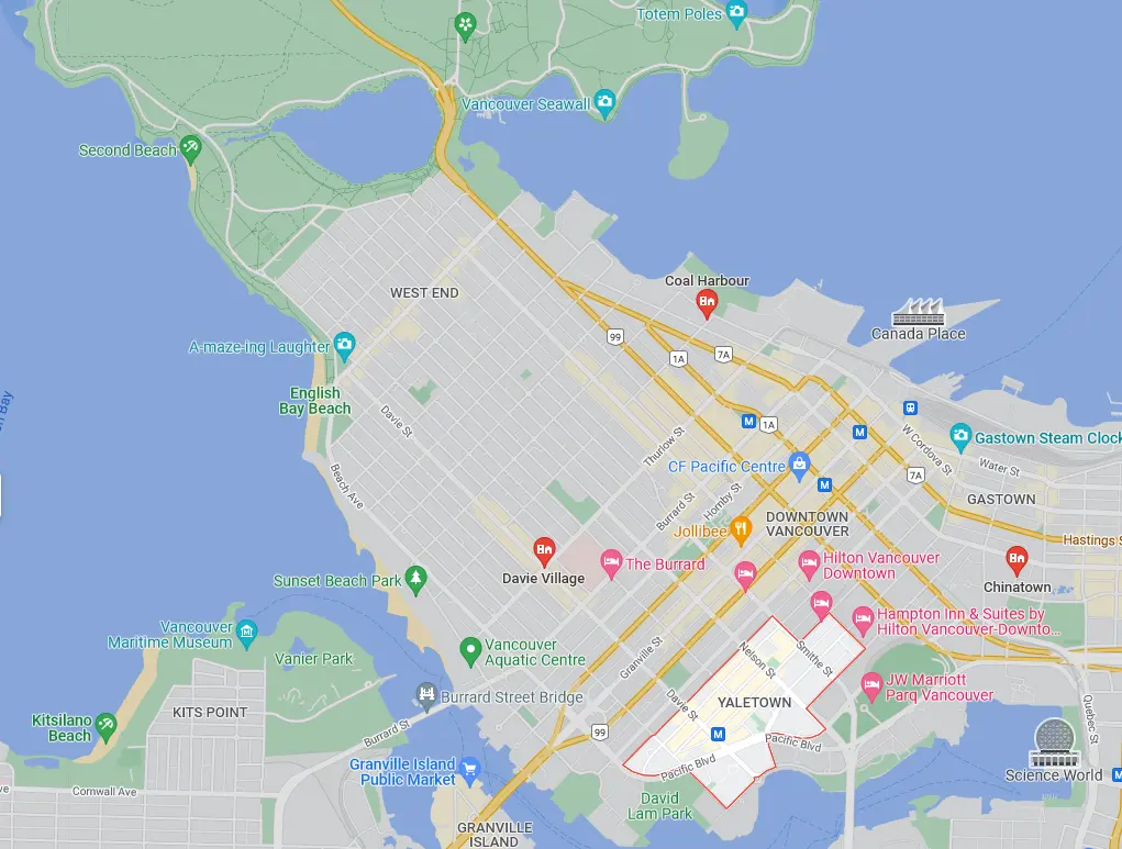 Yaletown Map