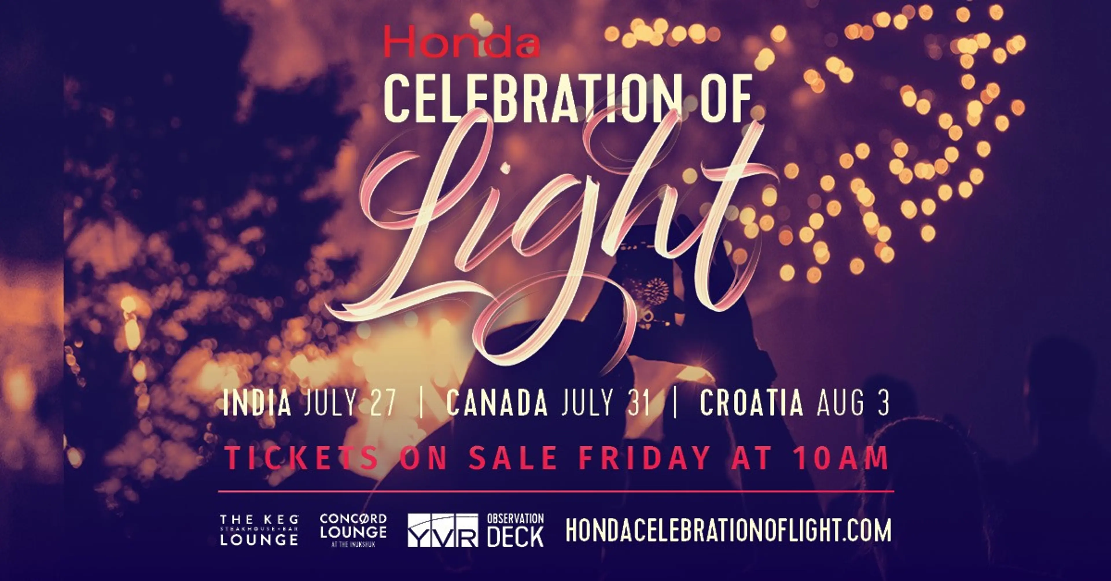 Croatia, India and Canada Headline the 2019 Honda Celebration of Light