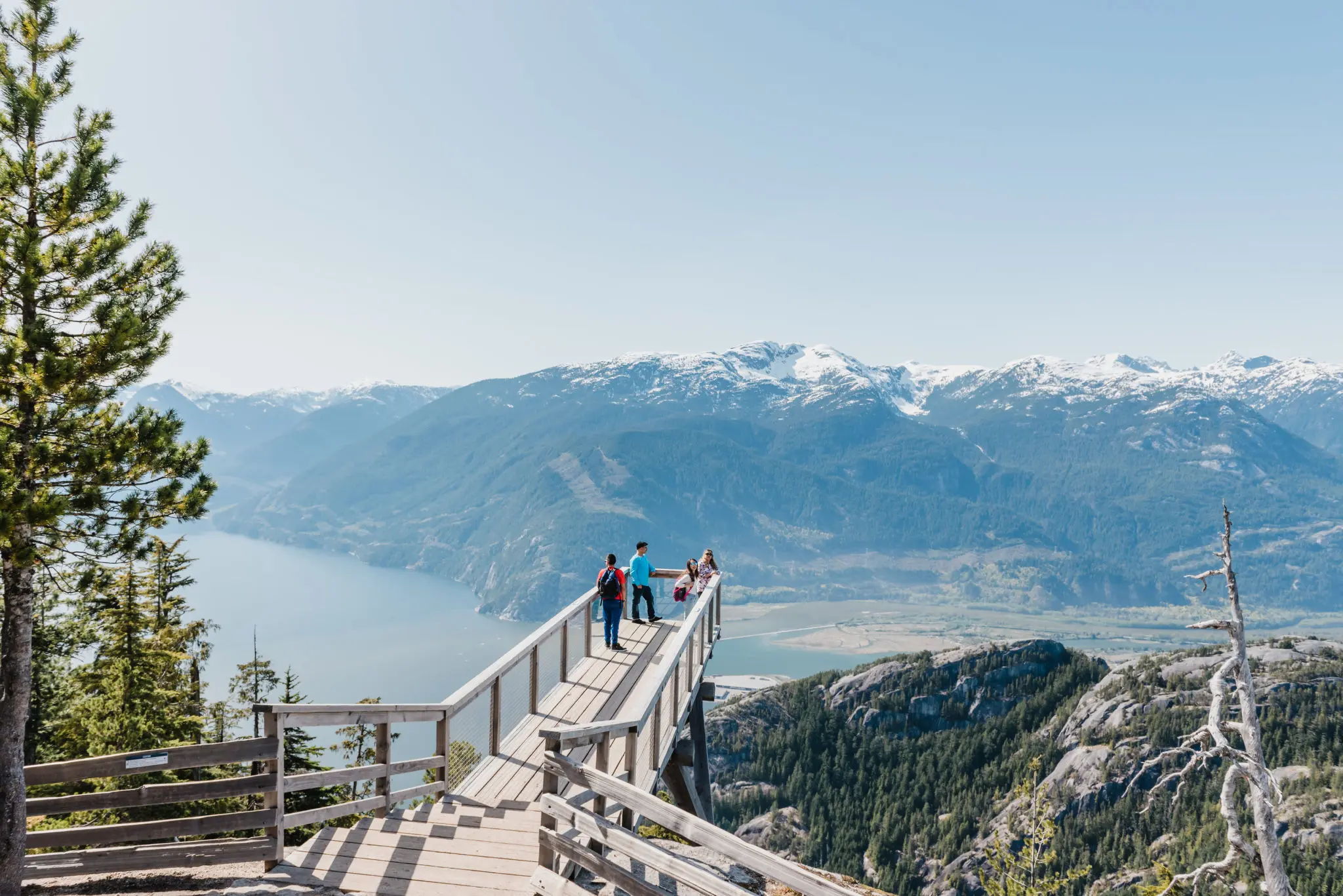 Viewing platform on the Panorama Trail at the Sea to Sky Gondola in Squamish, BC