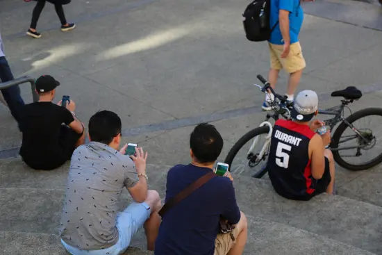 Pokemon Go players in Vancouver.