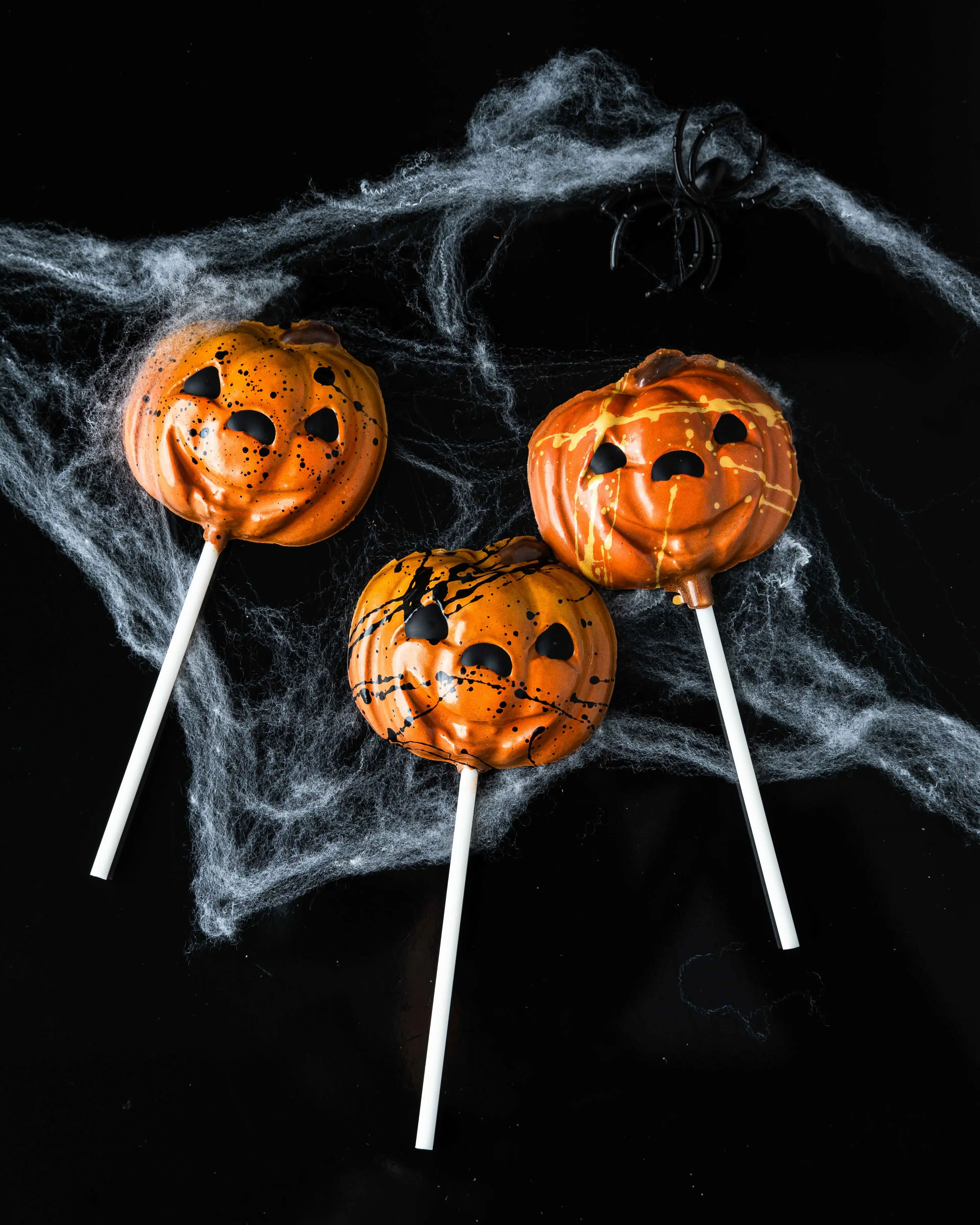 Jack O'Lantern-shaped chocolate lollies from Mon Paris Patisserie in Vancouver