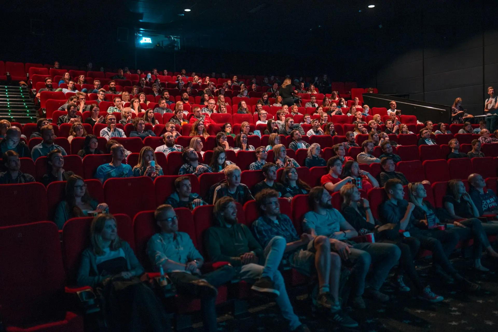 People sitting in a movie theatre