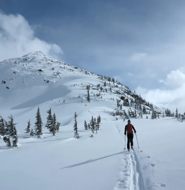 Learning to backcountry ski with Mountain Skills Academy and Adventures near Vancouver