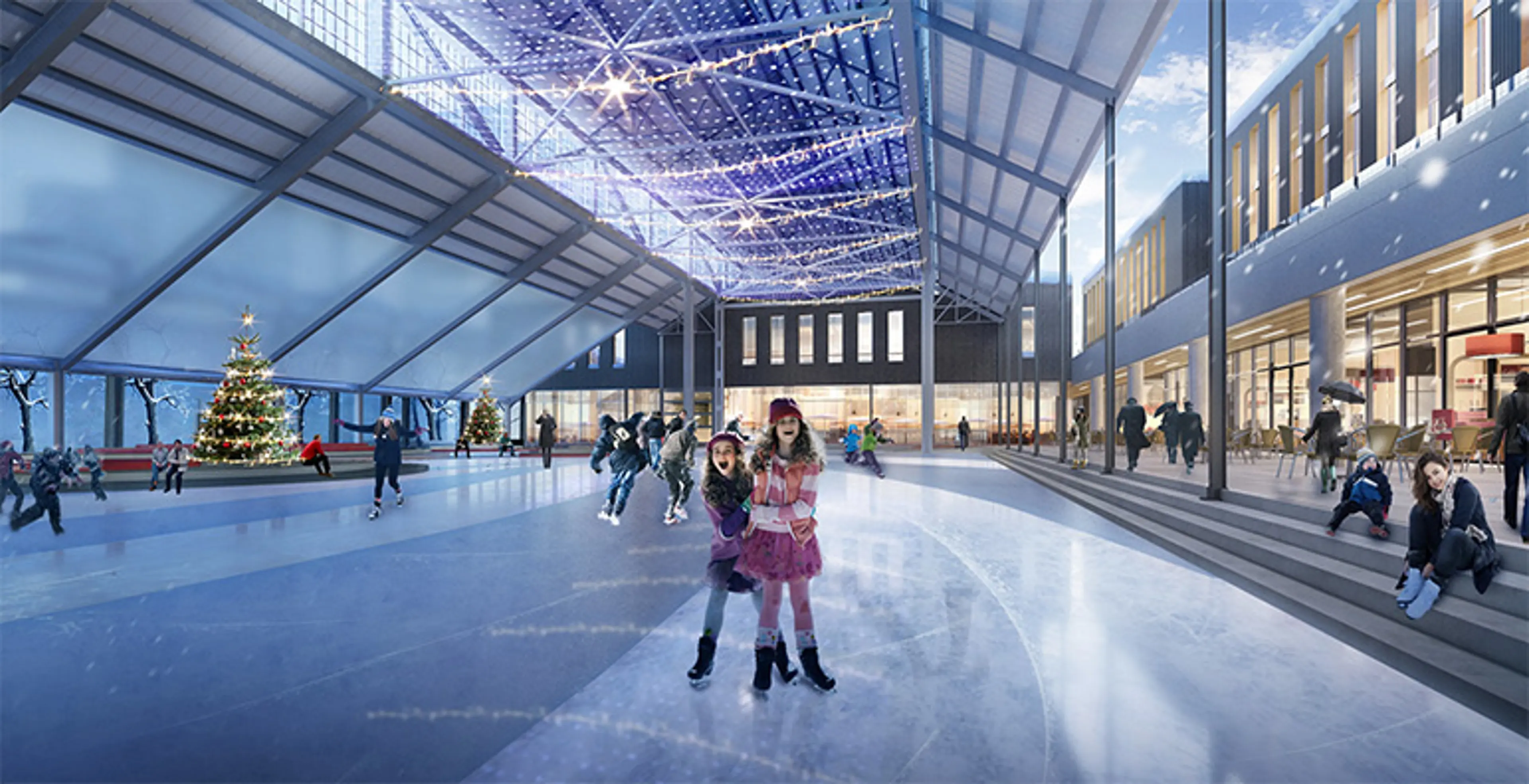Artists rendering of the what the new Shipyard Commons ice rink in North Vancouver will look like once it is open
